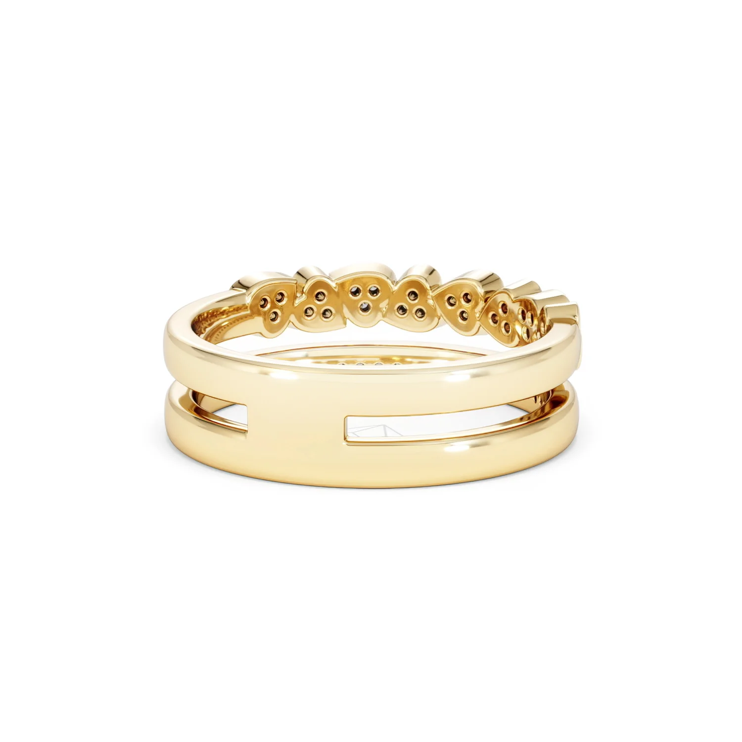 Interlocking Heart Stacking Lab Diamond Ring 0.20ct in 18K Gold Vermeil - Image 45