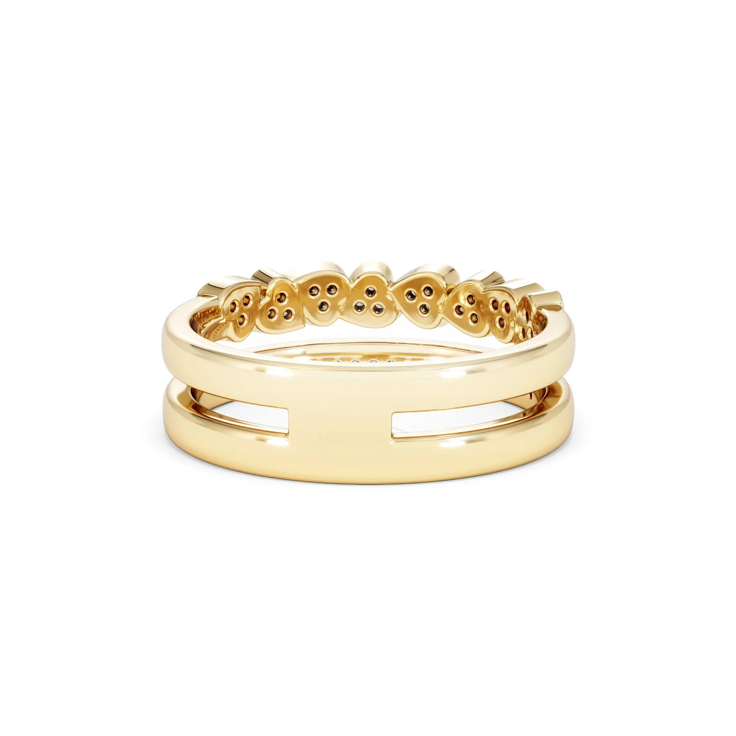 Interlocking Heart Stacking Lab Diamond Ring 0.20ct in 18K Gold Vermeil - Image 48