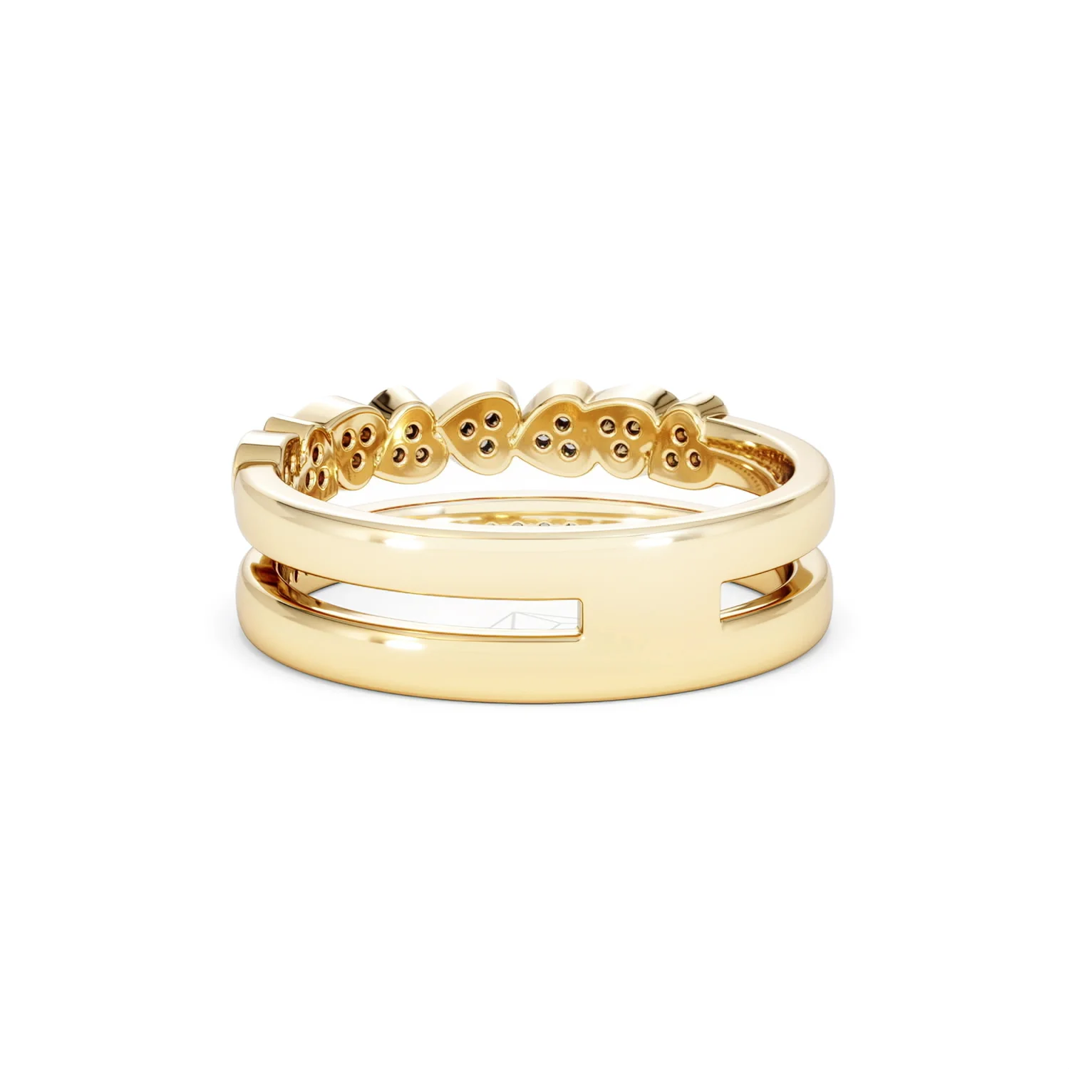 Interlocking Heart Stacking Lab Diamond Ring 0.20ct in 18K Gold Vermeil - Image 55