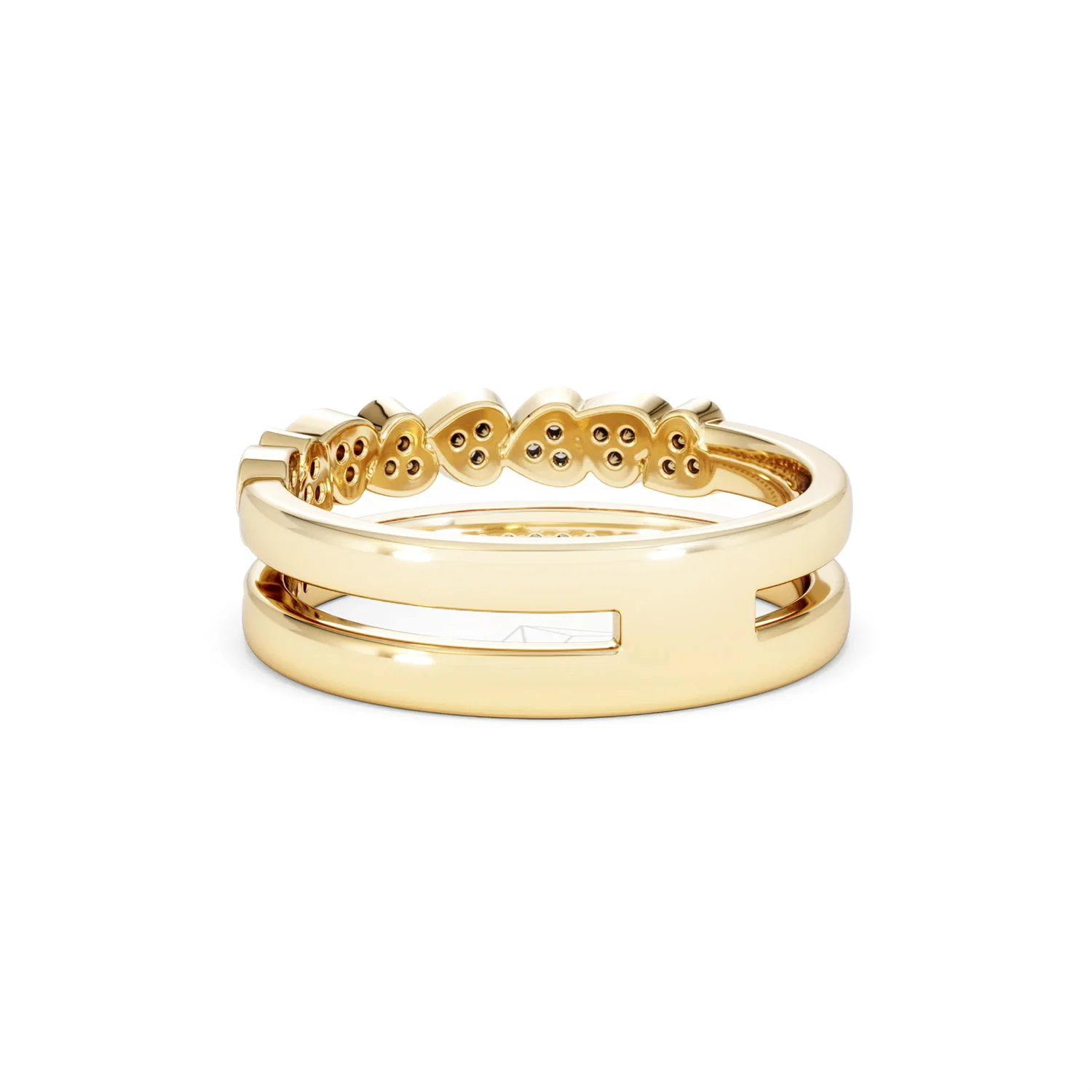 Interlocking Heart Stacking Lab Diamond Ring 0.20ct in 18K Gold Vermeil - Image 56