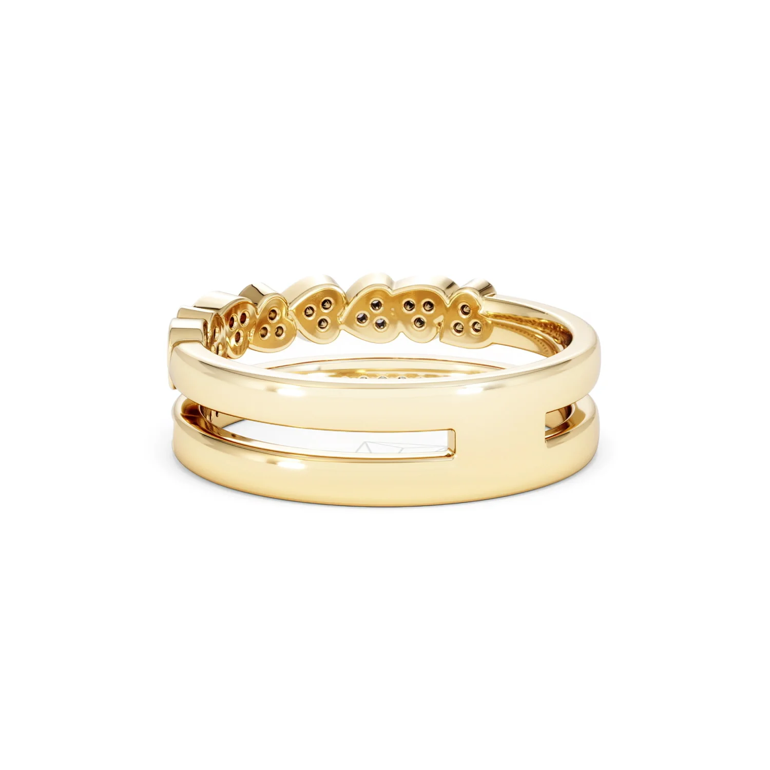 Interlocking Heart Stacking Lab Diamond Ring 0.20ct in 18K Gold Vermeil - Image 57