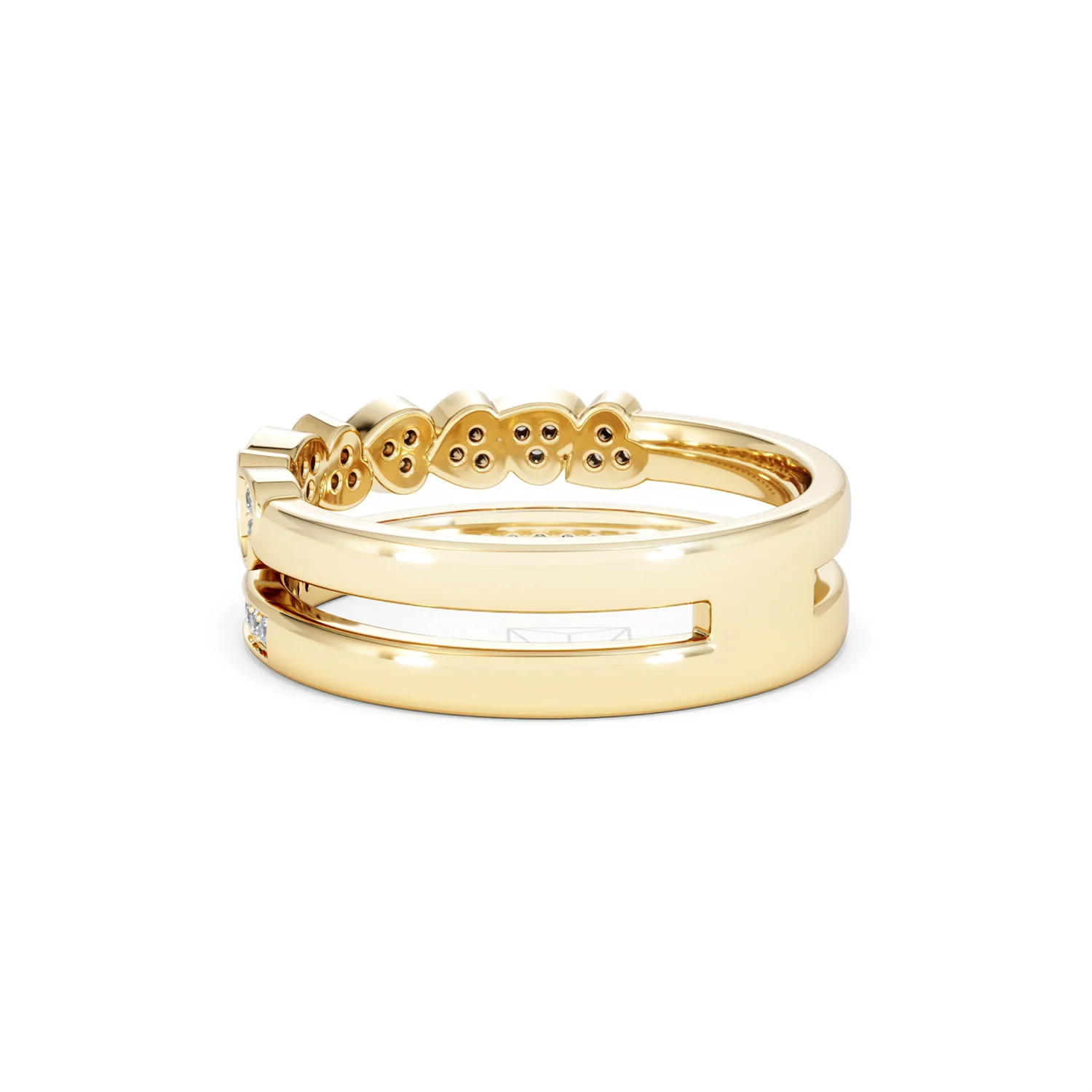 Interlocking Heart Stacking Lab Diamond Ring 0.20ct in 18K Gold Vermeil - Image 60