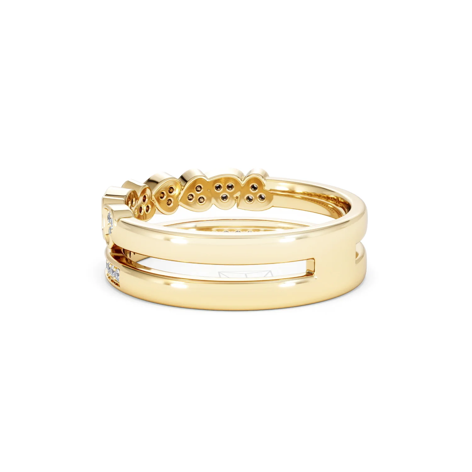 Interlocking Heart Stacking Lab Diamond Ring 0.20ct in 18K Gold Vermeil - Image 61