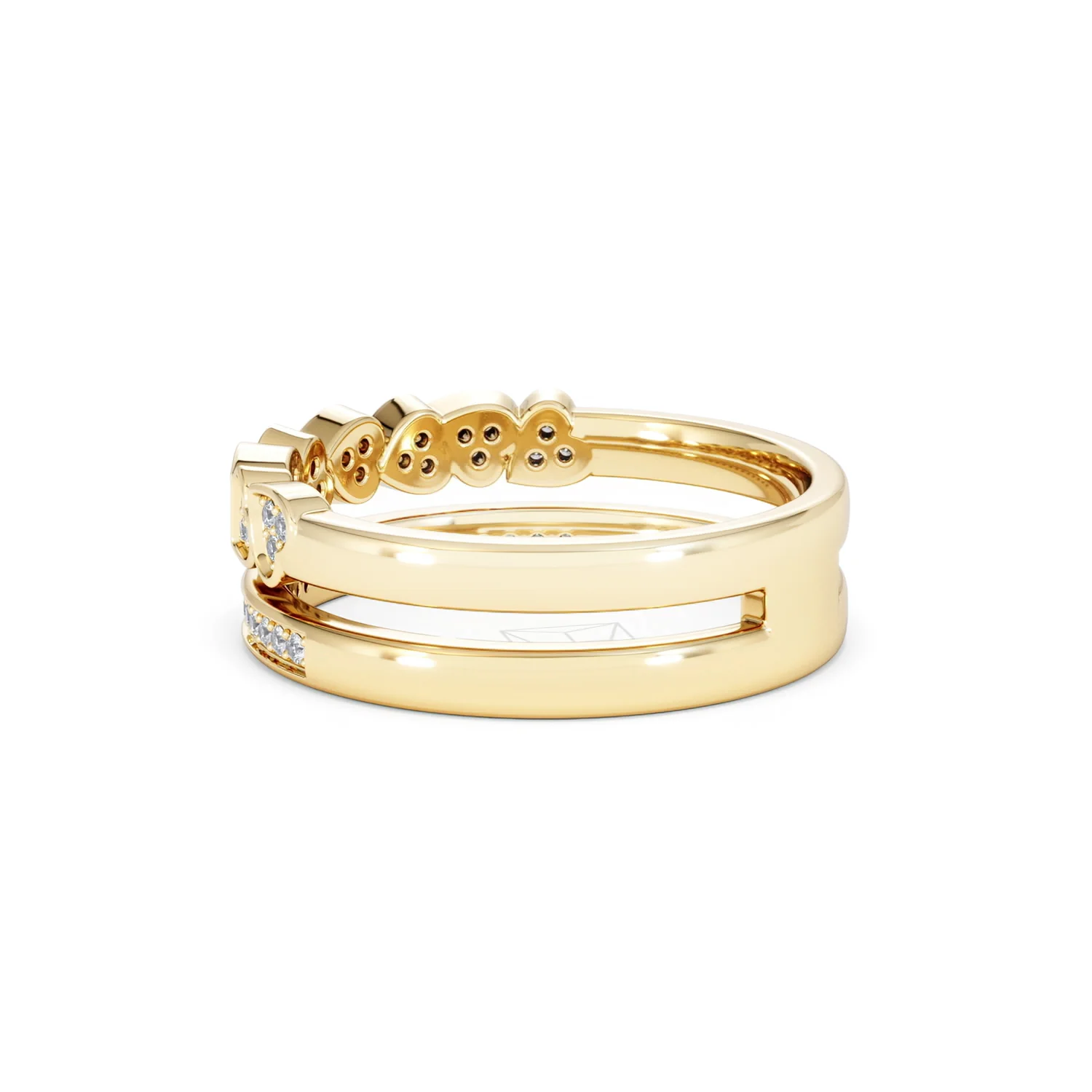 Interlocking Heart Stacking Lab Diamond Ring 0.20ct in 18K Gold Vermeil - Image 63
