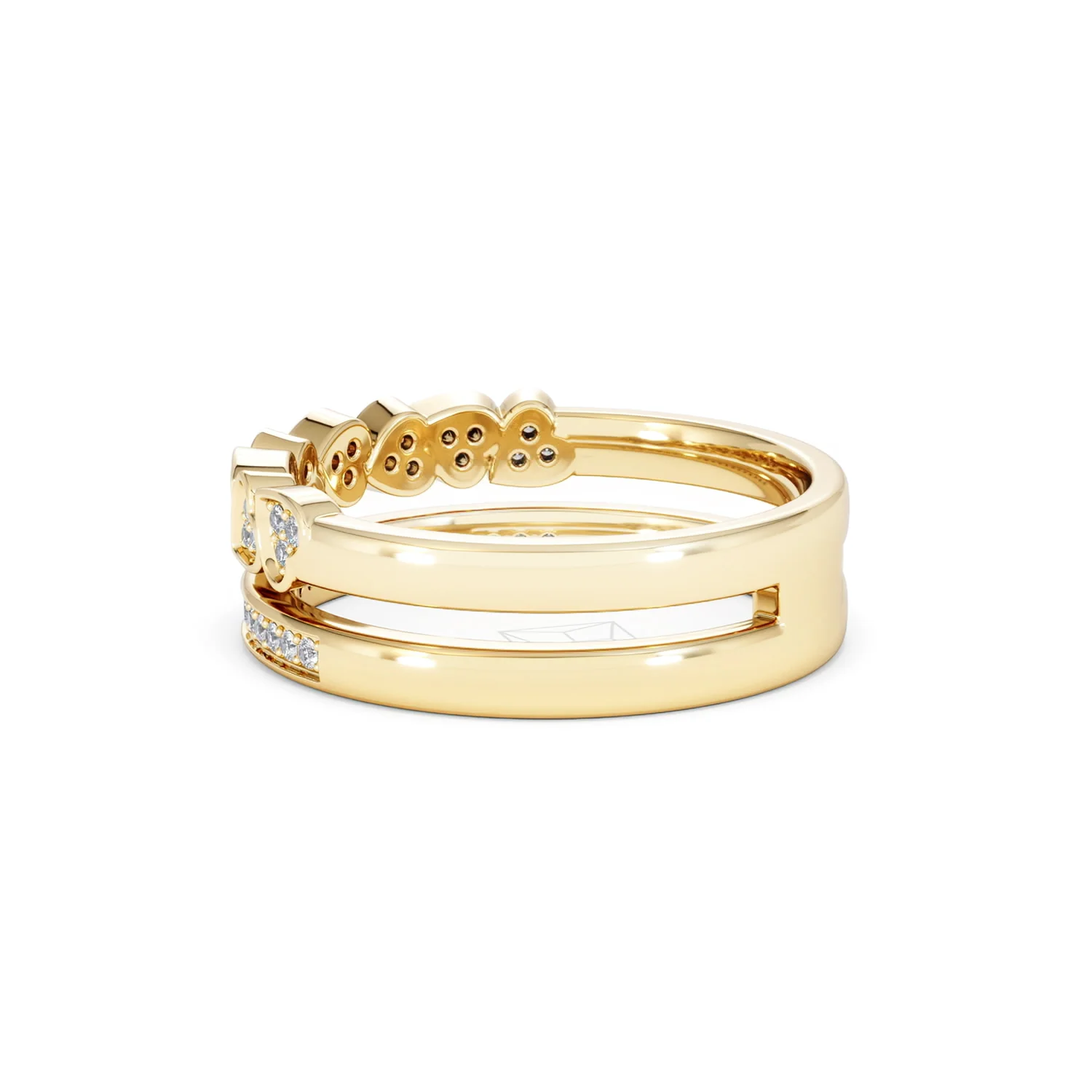 Interlocking Heart Stacking Lab Diamond Ring 0.20ct in 18K Gold Vermeil - Image 64