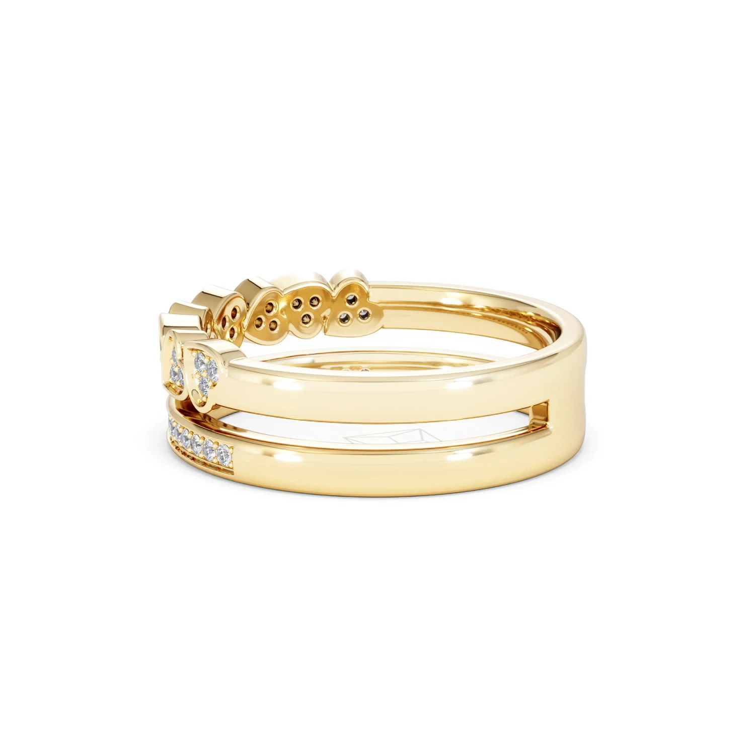 Interlocking Heart Stacking Lab Diamond Ring 0.20ct in 18K Gold Vermeil - Image 65