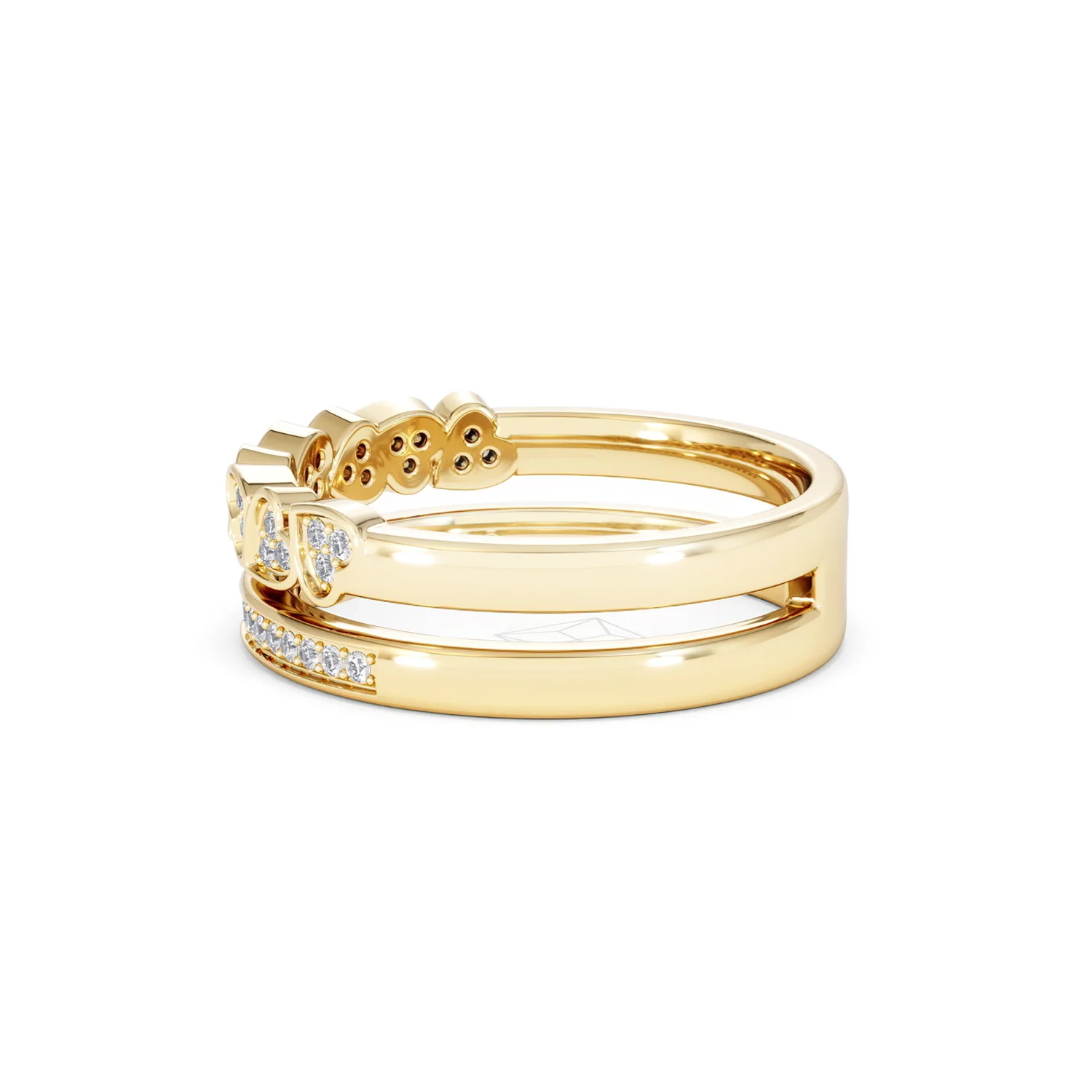 Interlocking Heart Stacking Lab Diamond Ring 0.20ct in 18K Gold Vermeil - Image 67