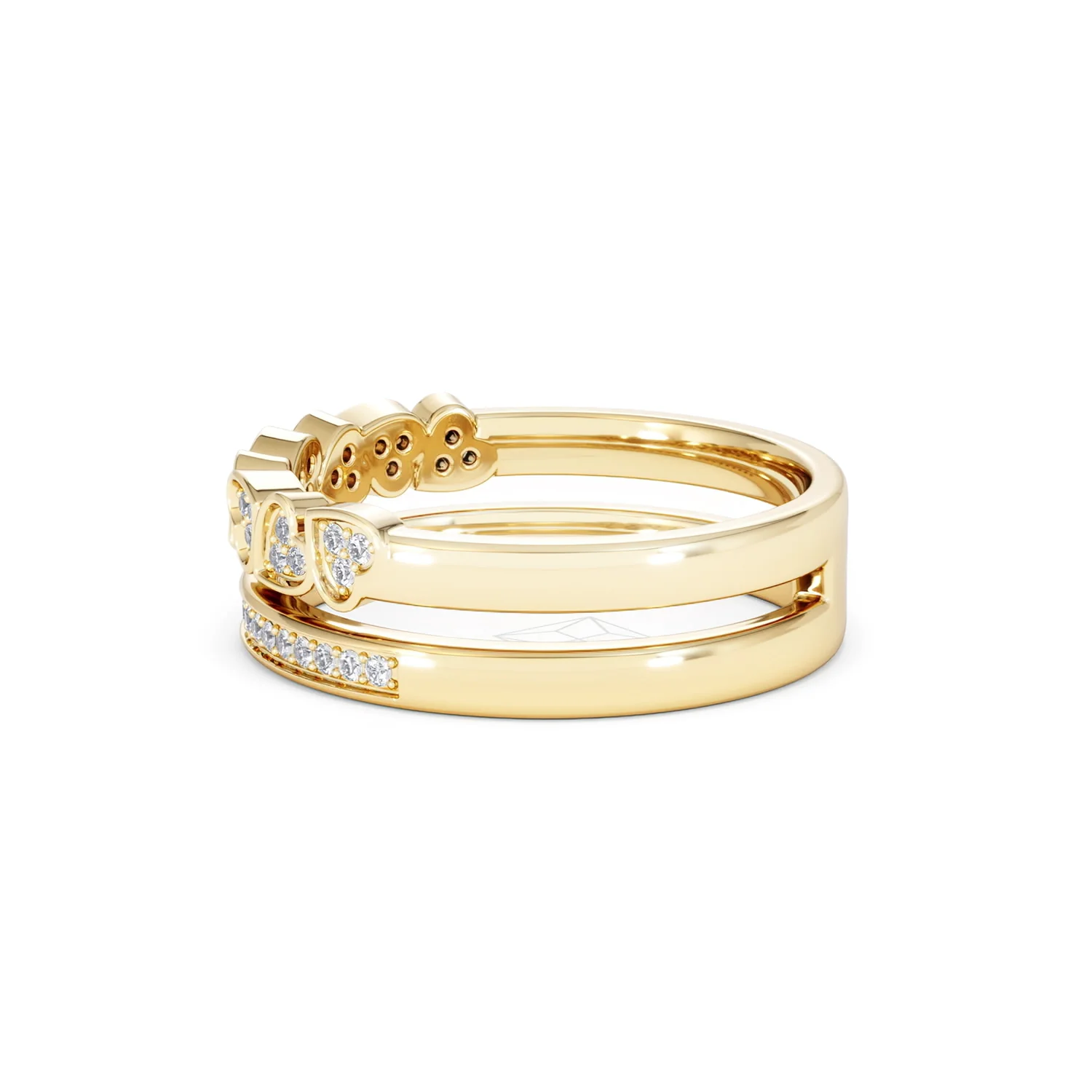 Interlocking Heart Stacking Lab Diamond Ring 0.20ct in 18K Gold Vermeil - Image 68