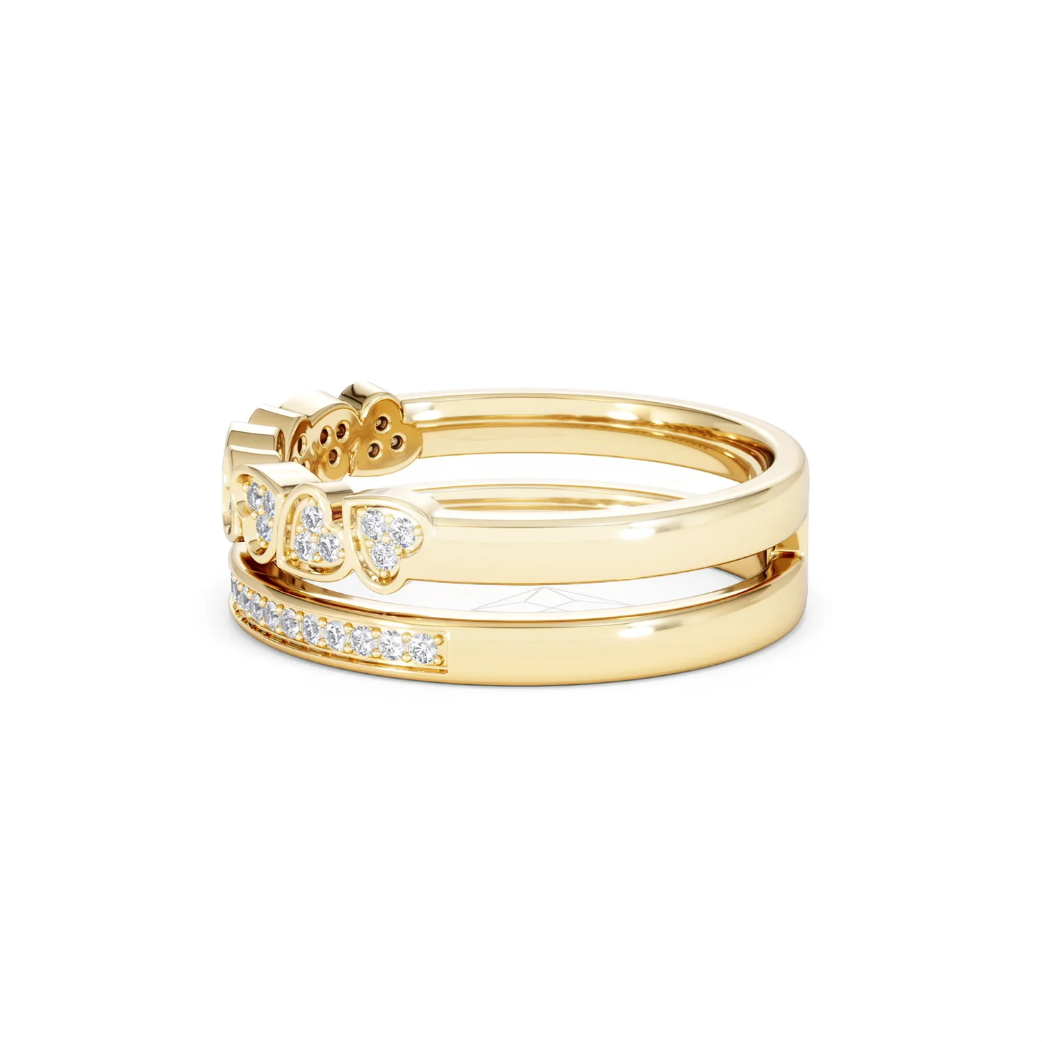Interlocking Heart Stacking Lab Diamond Ring 0.20ct in 18K Gold Vermeil - Image 71