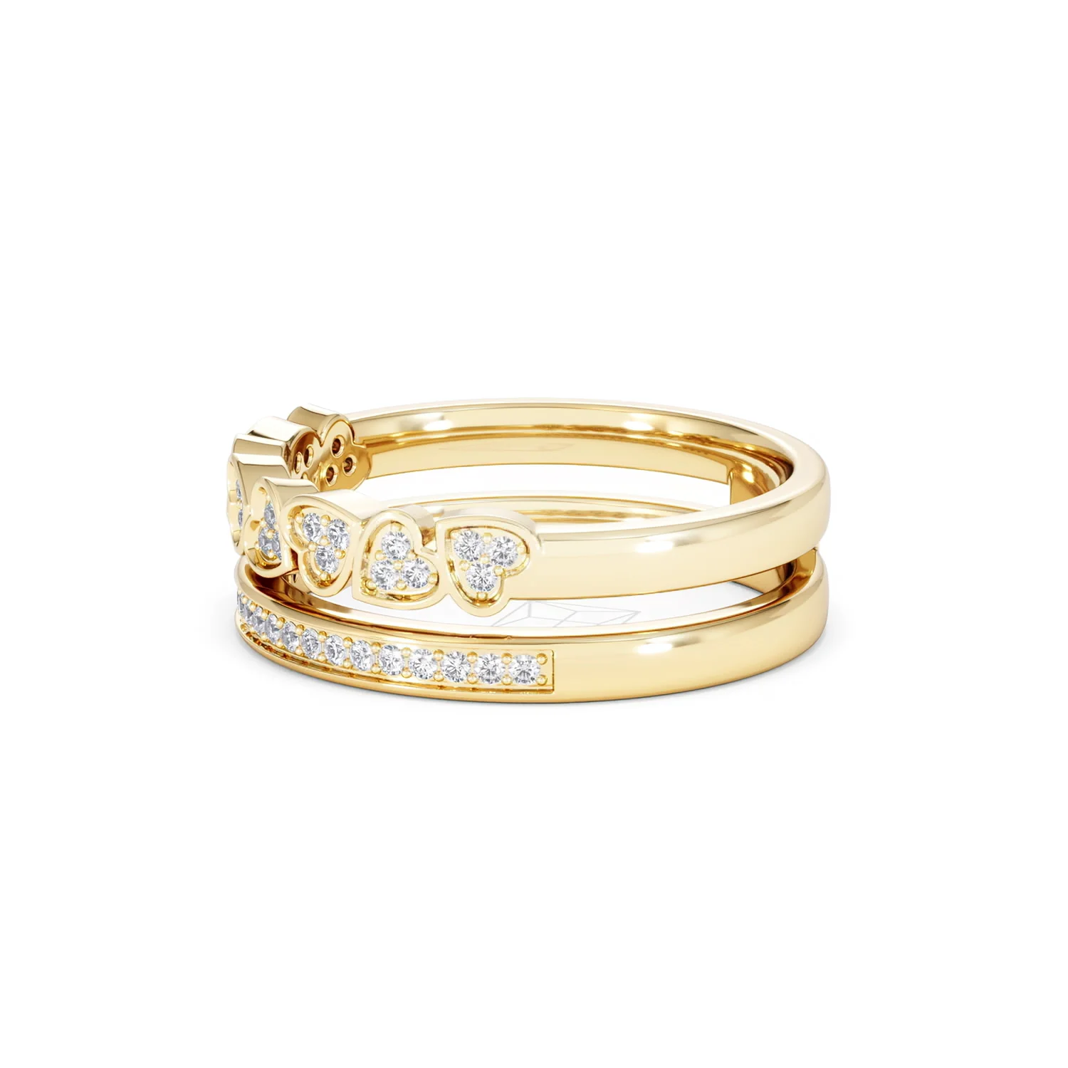 Interlocking Heart Stacking Lab Diamond Ring 0.20ct in 18K Gold Vermeil - Image 75