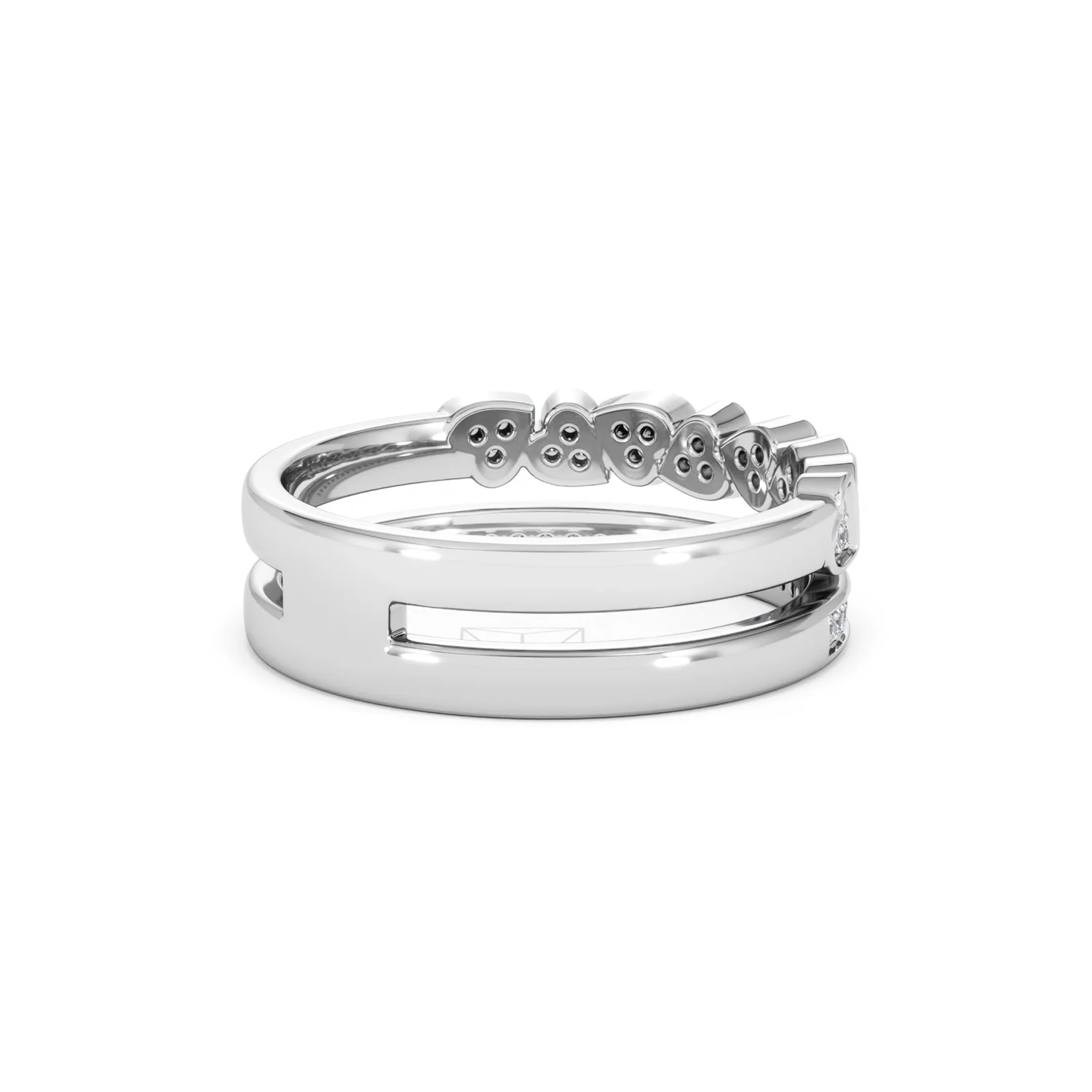 Interlocking Heart Stacking Lab Diamond Ring 0.20ct in 925 Silver - Image 41