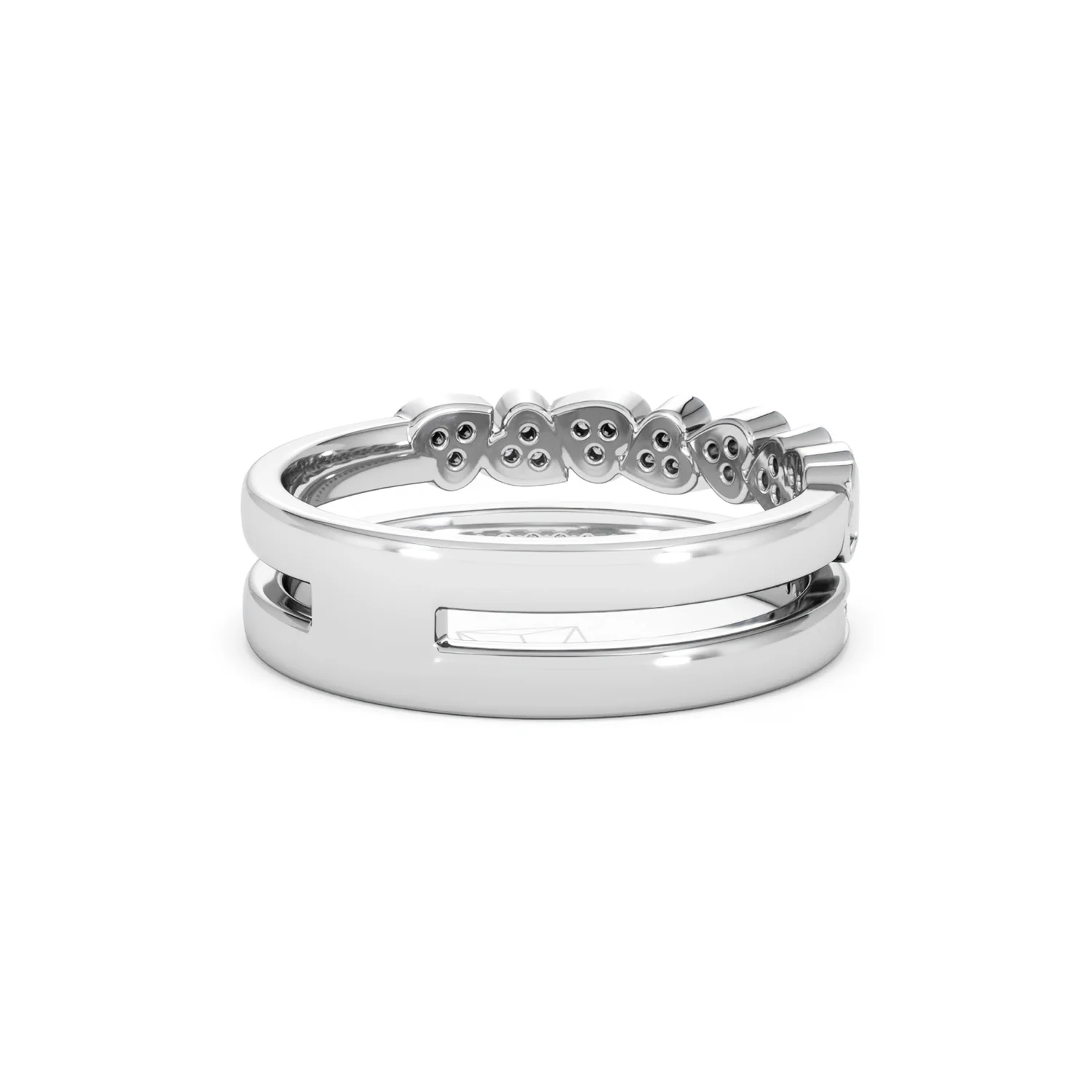 Interlocking Heart Stacking Lab Diamond Ring 0.20ct in 925 Silver - Image 43