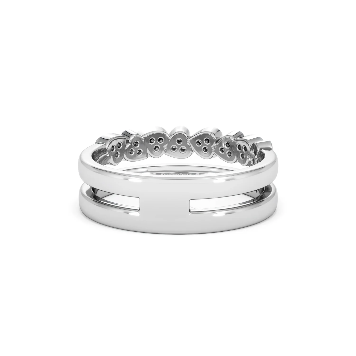 Interlocking Heart Stacking Lab Diamond Ring 0.20ct in 925 Silver - Image 49
