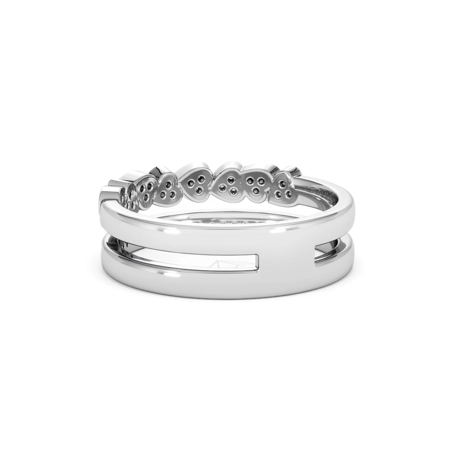 Interlocking Heart Stacking Lab Diamond Ring 0.20ct in 925 Silver - Image 57