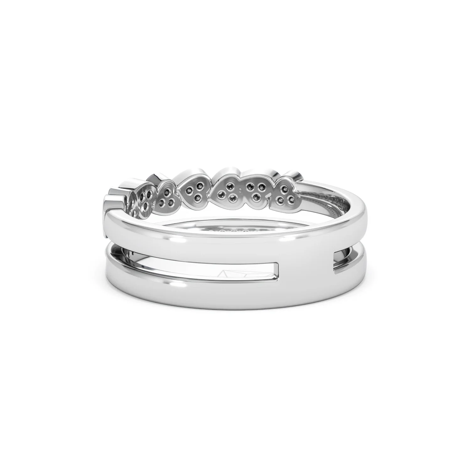 Interlocking Heart Stacking Lab Diamond Ring 0.20ct in 925 Silver - Image 58