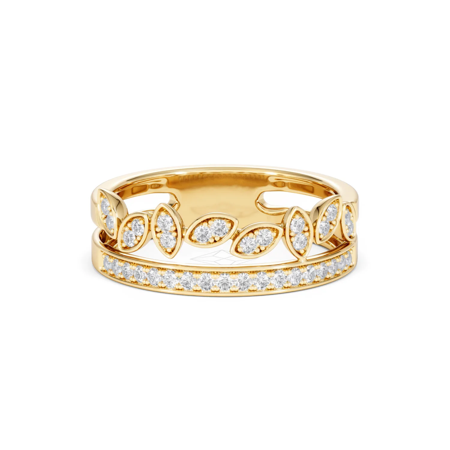 Interlocking Marquise Stacking Lab Diamond Ring 0.25ct in 18K Gold Vermeil - Image 11