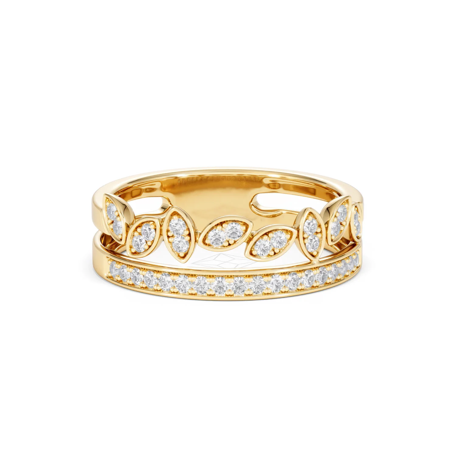 Interlocking Marquise Stacking Lab Diamond Ring 0.25ct in 18K Gold Vermeil - Image 12