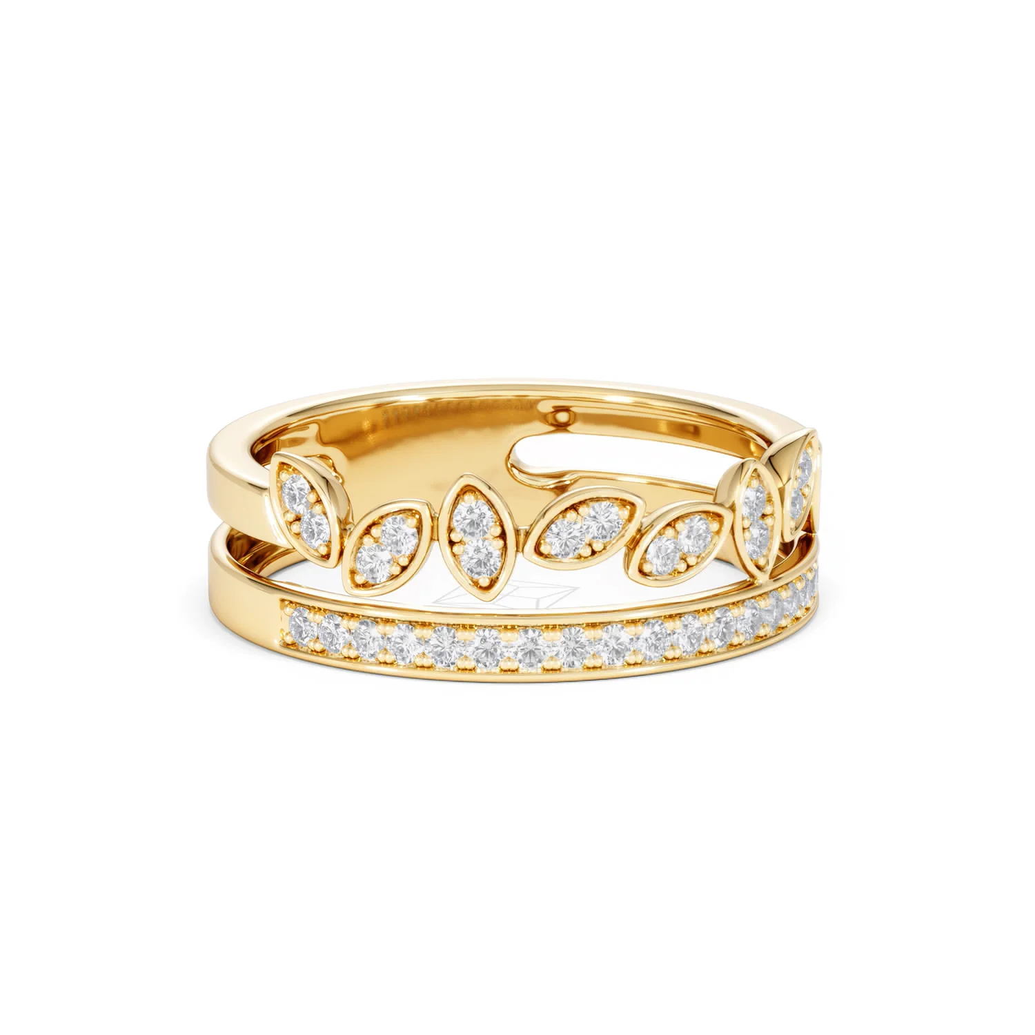 Interlocking Marquise Stacking Lab Diamond Ring 0.25ct in 18K Gold Vermeil - Image 15
