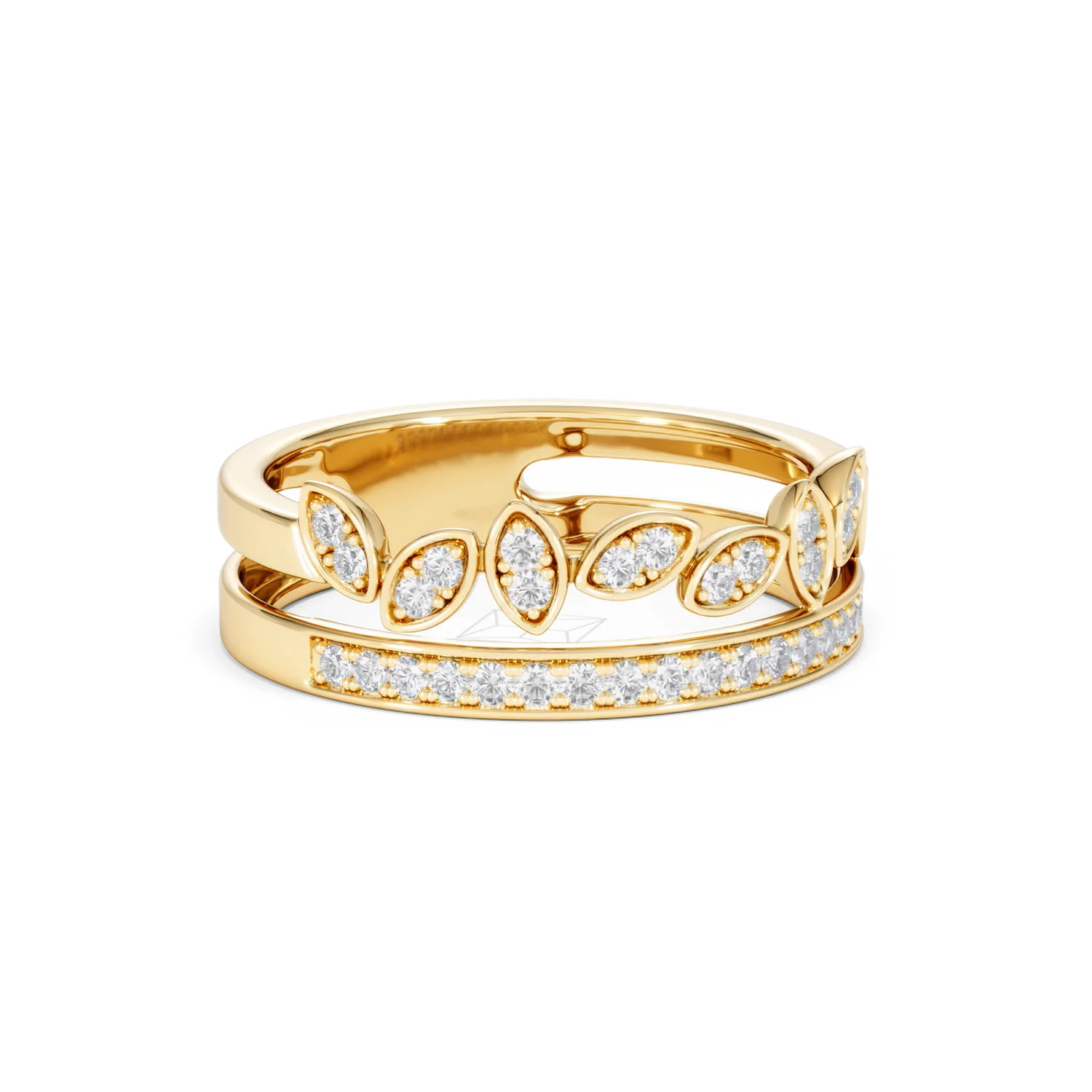 Interlocking Marquise Stacking Lab Diamond Ring 0.25ct in 18K Gold Vermeil - Image 16