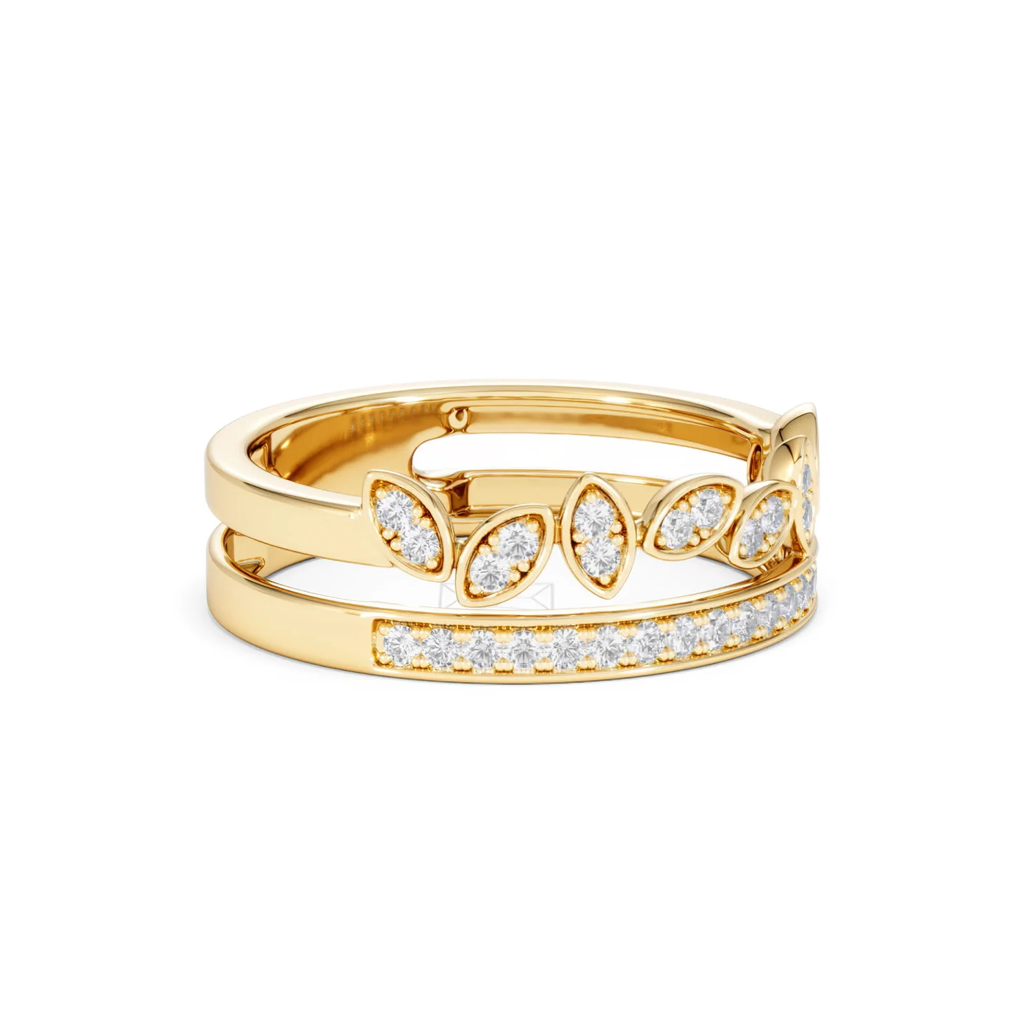 Interlocking Marquise Stacking Lab Diamond Ring 0.25ct in 18K Gold Vermeil - Image 20