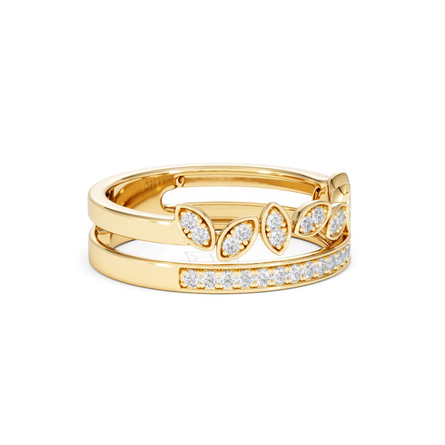 Interlocking Marquise Stacking Lab Diamond Ring 0.25ct in 18K Gold Vermeil - Image 22