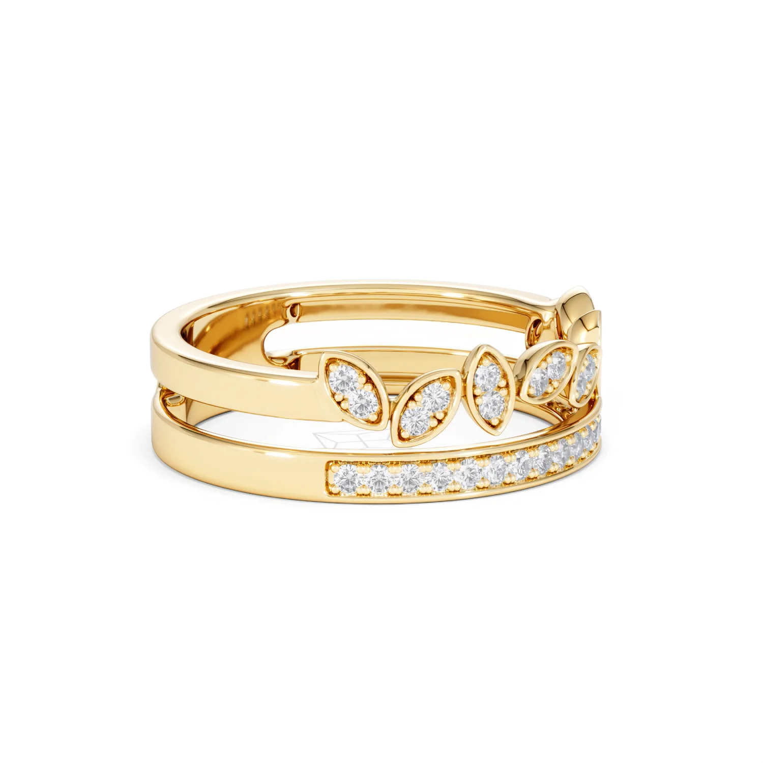 Interlocking Marquise Stacking Lab Diamond Ring 0.25ct in 18K Gold Vermeil - Image 23