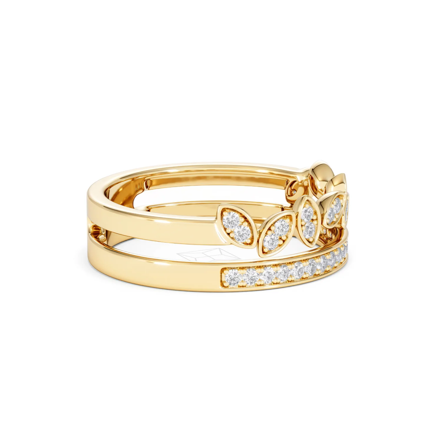 Interlocking Marquise Stacking Lab Diamond Ring 0.25ct in 18K Gold Vermeil - Image 26