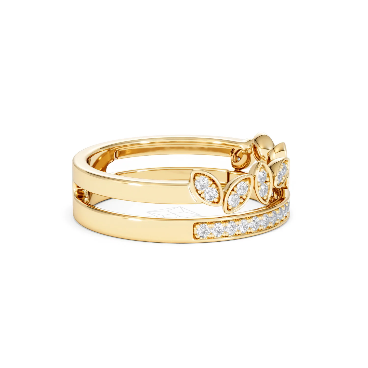 Interlocking Marquise Stacking Lab Diamond Ring 0.25ct in 18K Gold Vermeil - Image 27