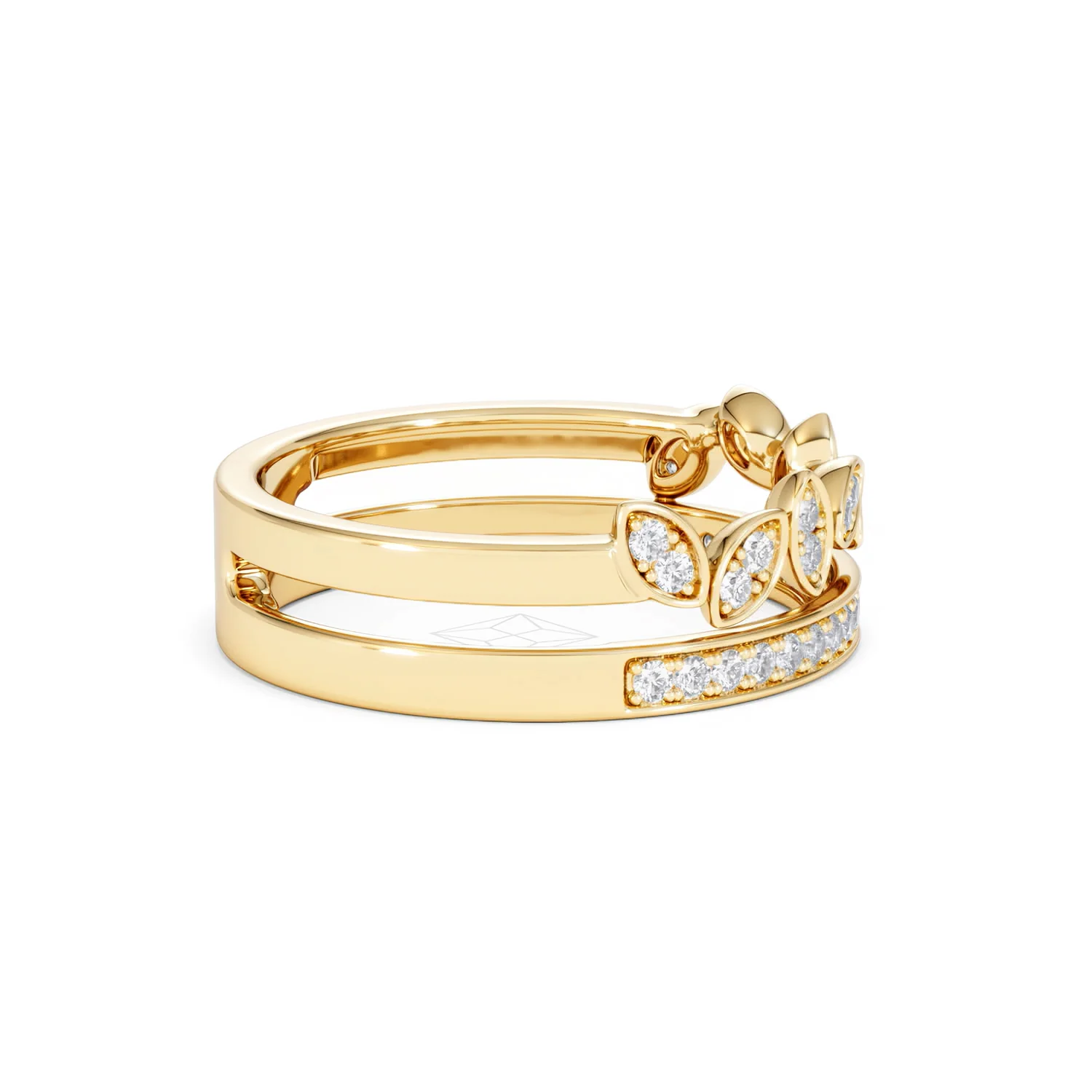 Interlocking Marquise Stacking Lab Diamond Ring 0.25ct in 18K Gold Vermeil - Image 29