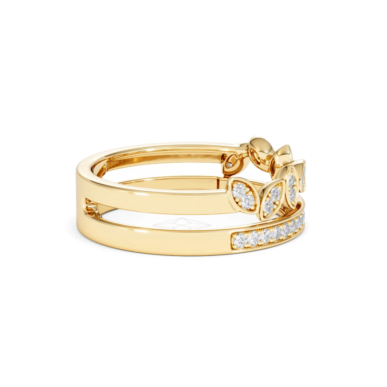 Interlocking Marquise Stacking Lab Diamond Ring 0.25ct in 18K Gold Vermeil - Image 30