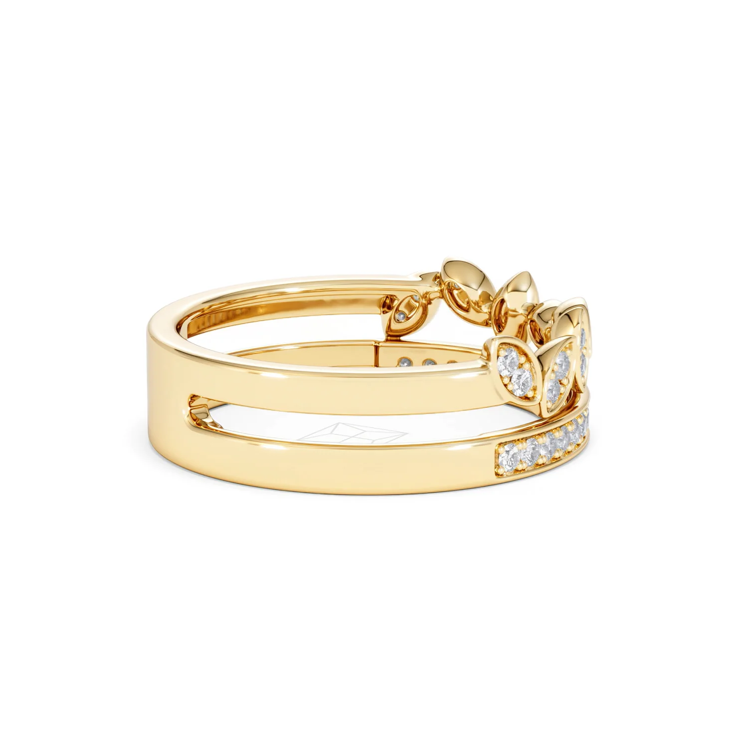 Interlocking Marquise Stacking Lab Diamond Ring 0.25ct in 18K Gold Vermeil - Image 33
