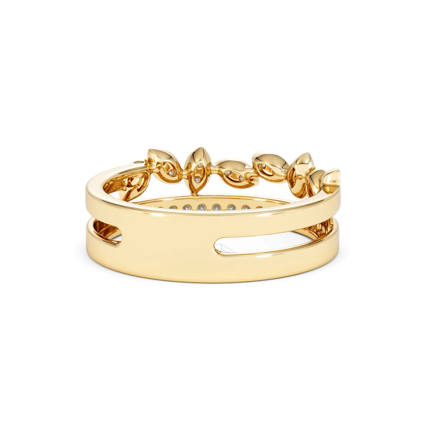 Interlocking Marquise Stacking Lab Diamond Ring 0.25ct in 18K Gold Vermeil - Image 45