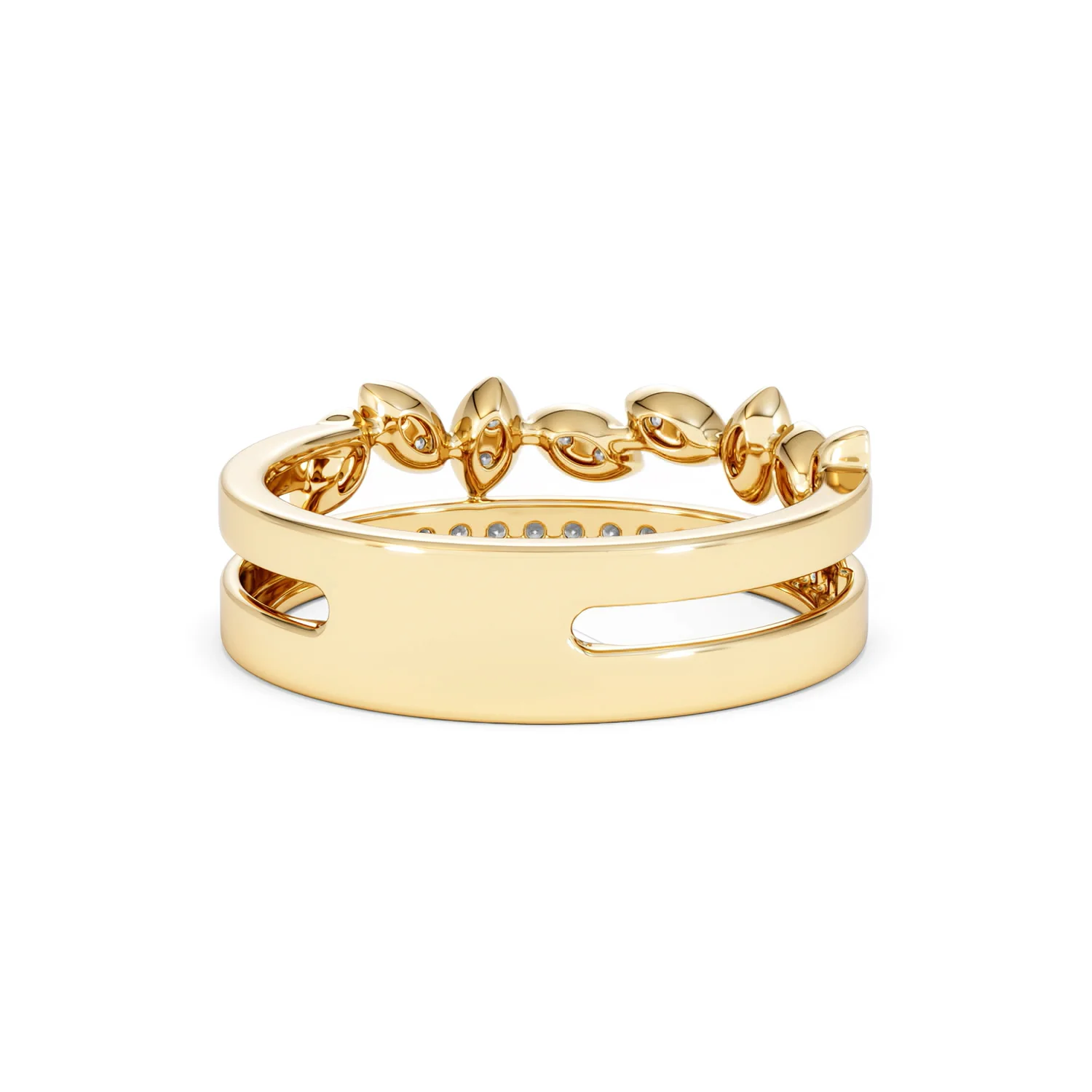 Interlocking Marquise Stacking Lab Diamond Ring 0.25ct in 18K Gold Vermeil - Image 46