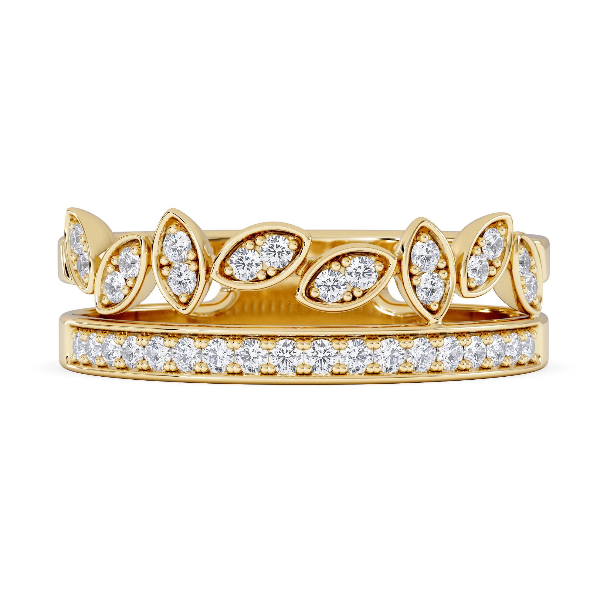 Interlocking Marquise Stacking Lab Diamond Ring 0.25ct in 18K Gold Vermeil - Image 7