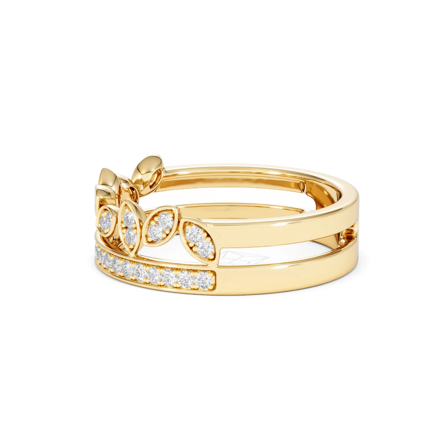 Interlocking Marquise Stacking Lab Diamond Ring 0.25ct in 18K Gold Vermeil - Image 73
