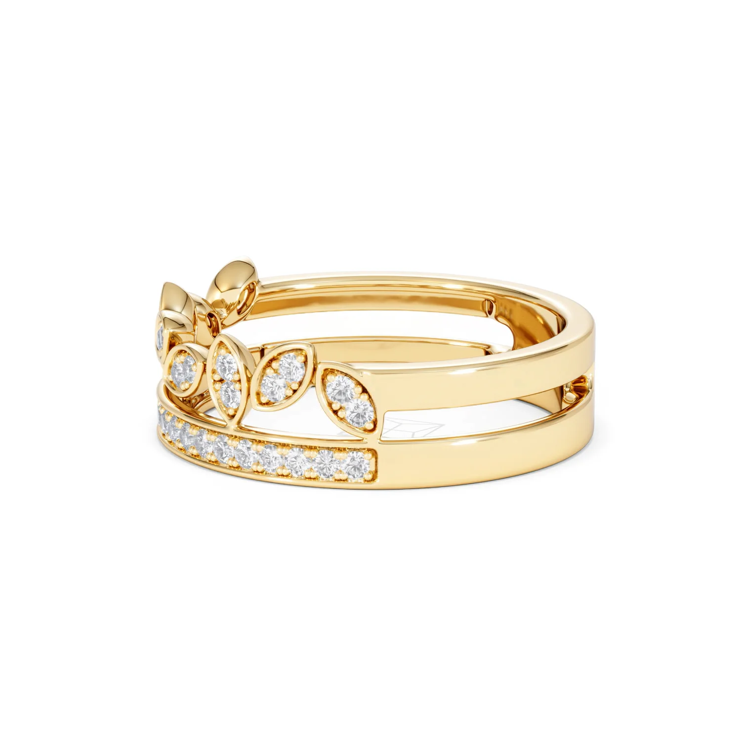 Interlocking Marquise Stacking Lab Diamond Ring 0.25ct in 18K Gold Vermeil - Image 74