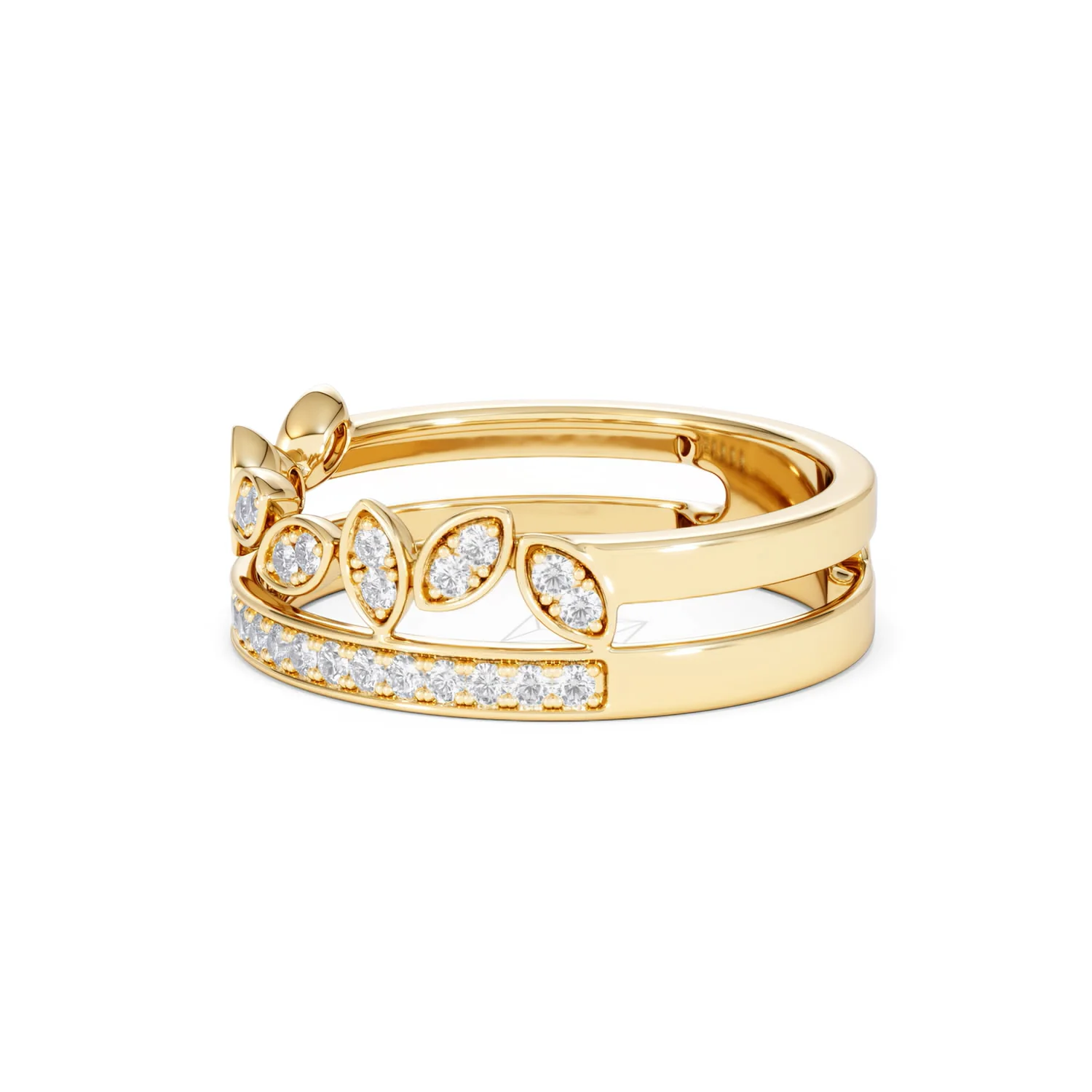 Interlocking Marquise Stacking Lab Diamond Ring 0.25ct in 18K Gold Vermeil - Image 76