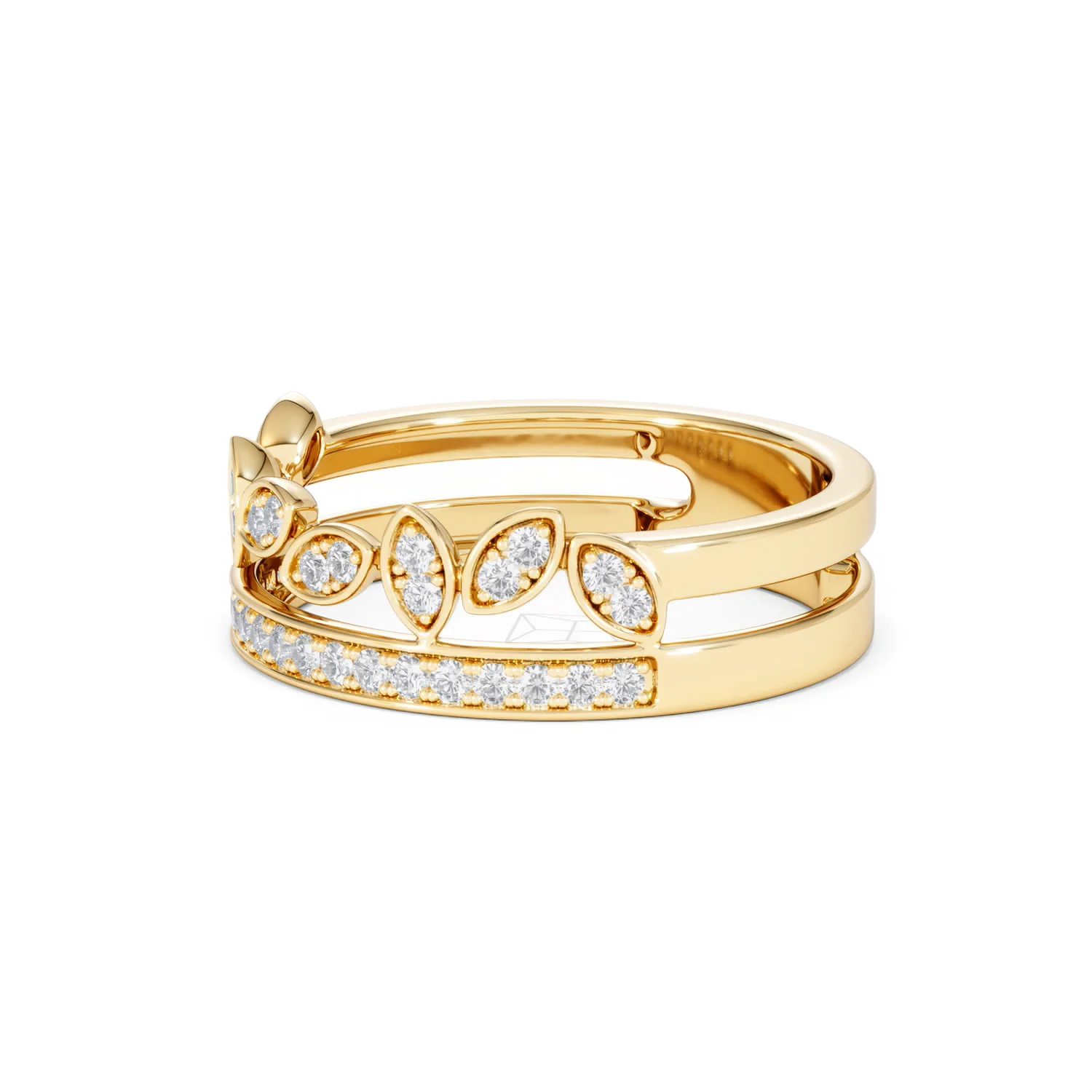 Interlocking Marquise Stacking Lab Diamond Ring 0.25ct in 18K Gold Vermeil - Image 78