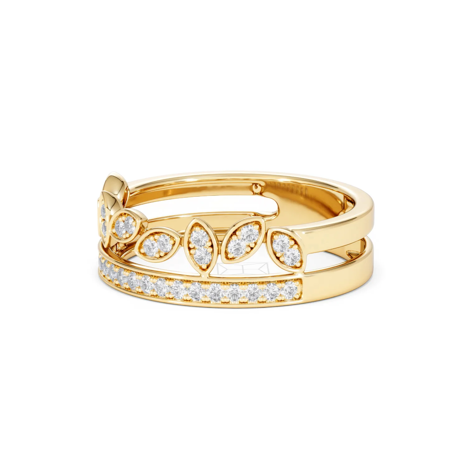 Interlocking Marquise Stacking Lab Diamond Ring 0.25ct in 18K Gold Vermeil - Image 80