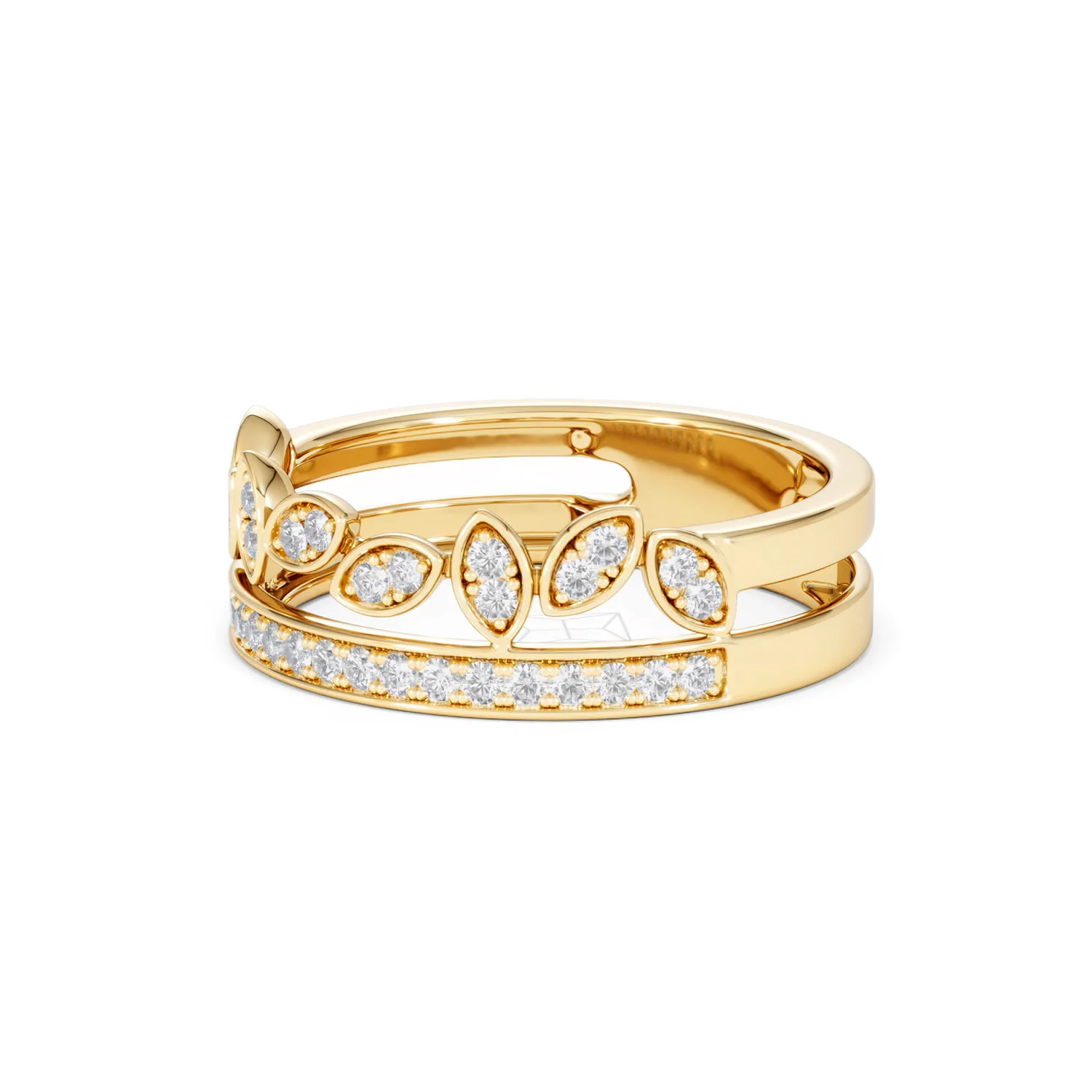 Interlocking Marquise Stacking Lab Diamond Ring 0.25ct in 18K Gold Vermeil - Image 81