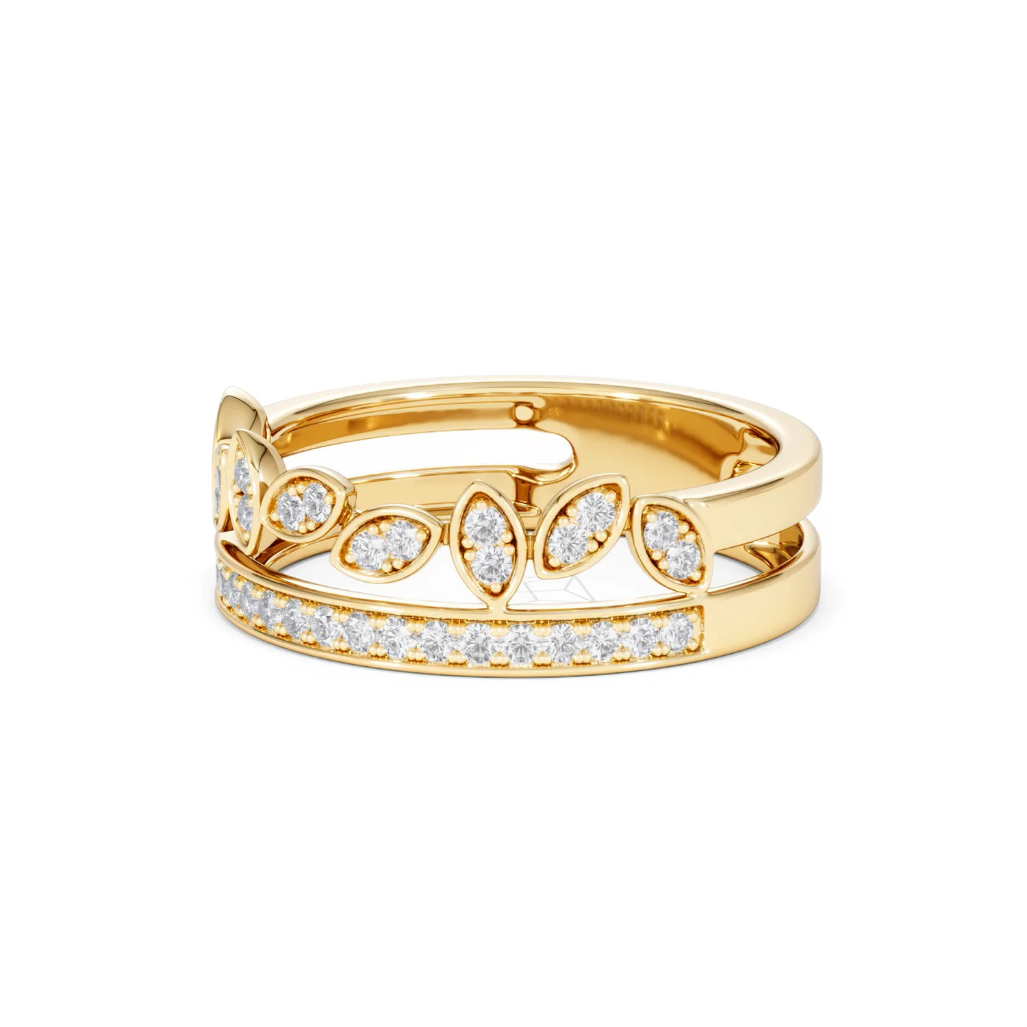Interlocking Marquise Stacking Lab Diamond Ring 0.25ct in 18K Gold Vermeil - Image 82