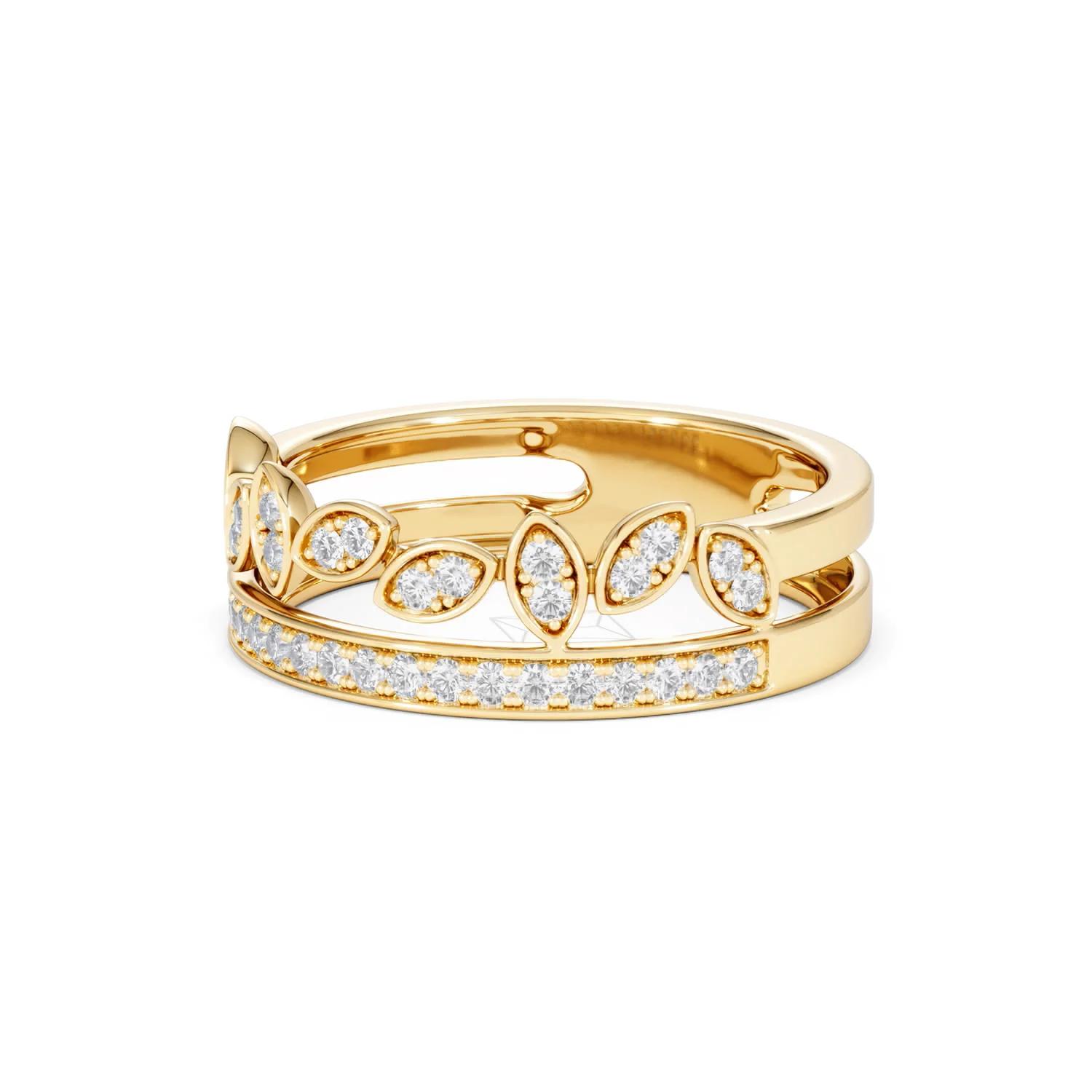 Interlocking Marquise Stacking Lab Diamond Ring 0.25ct in 18K Gold Vermeil - Image 83