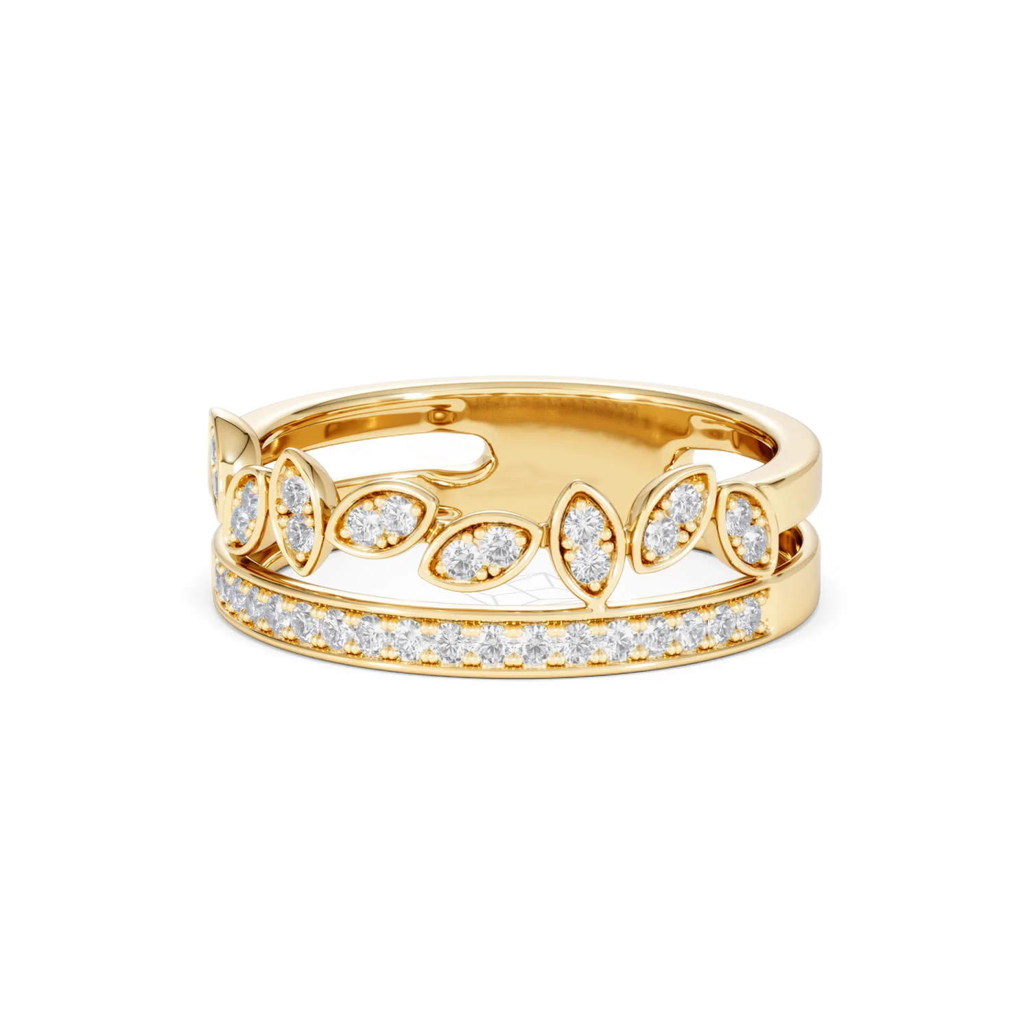 Interlocking Marquise Stacking Lab Diamond Ring 0.25ct in 18K Gold Vermeil - Image 86