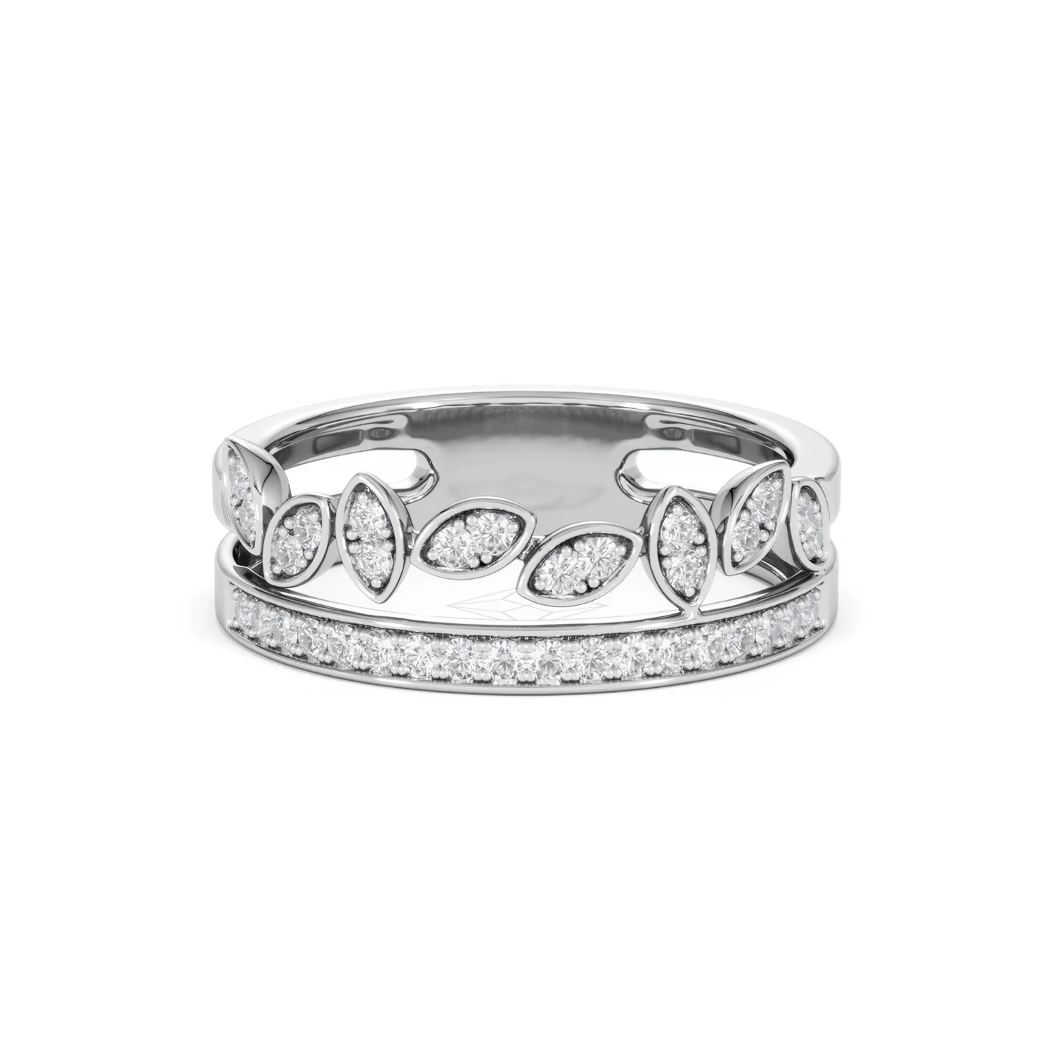 Interlocking Marquise Stacking Lab Diamond Ring 0.25ct in 925 Silver - Image 10