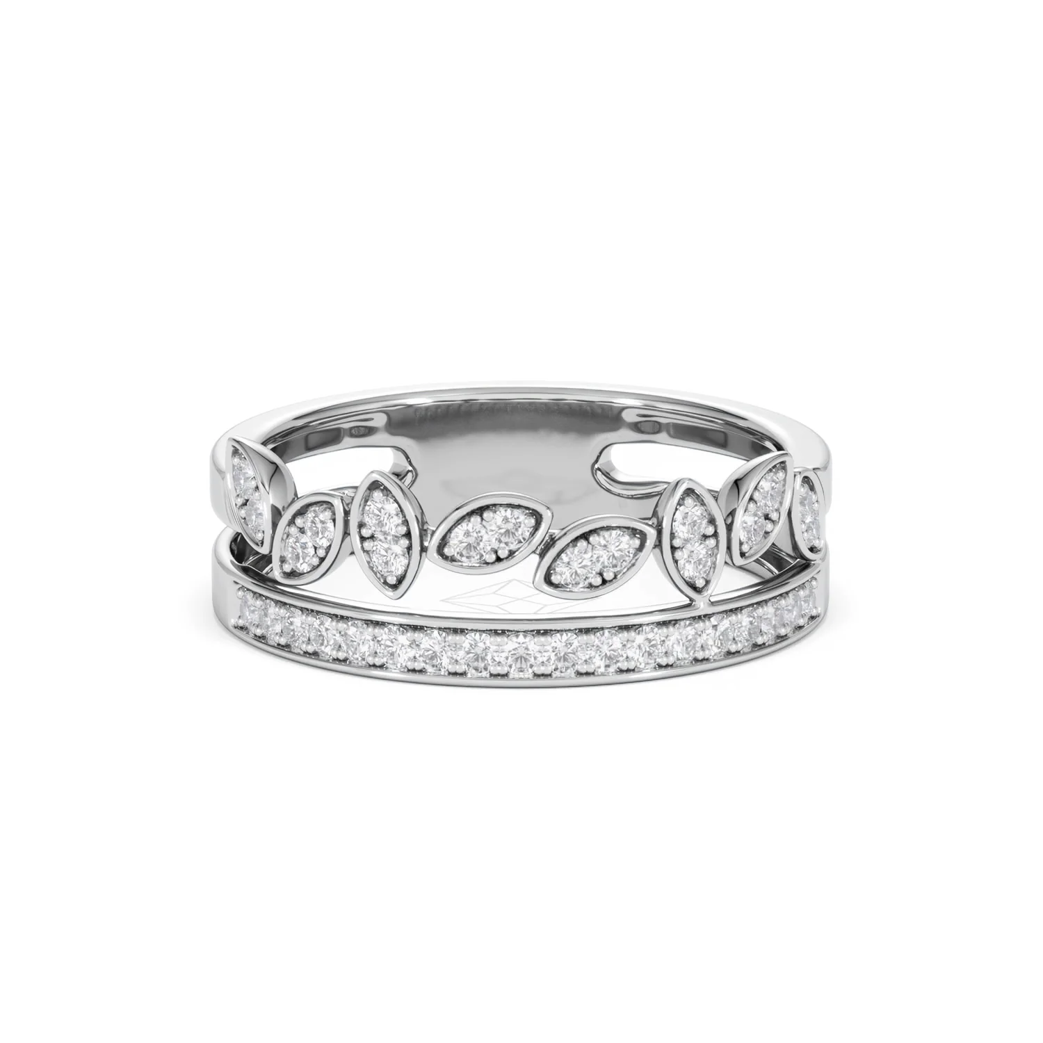 Interlocking Marquise Stacking Lab Diamond Ring 0.25ct in 925 Silver - Image 11