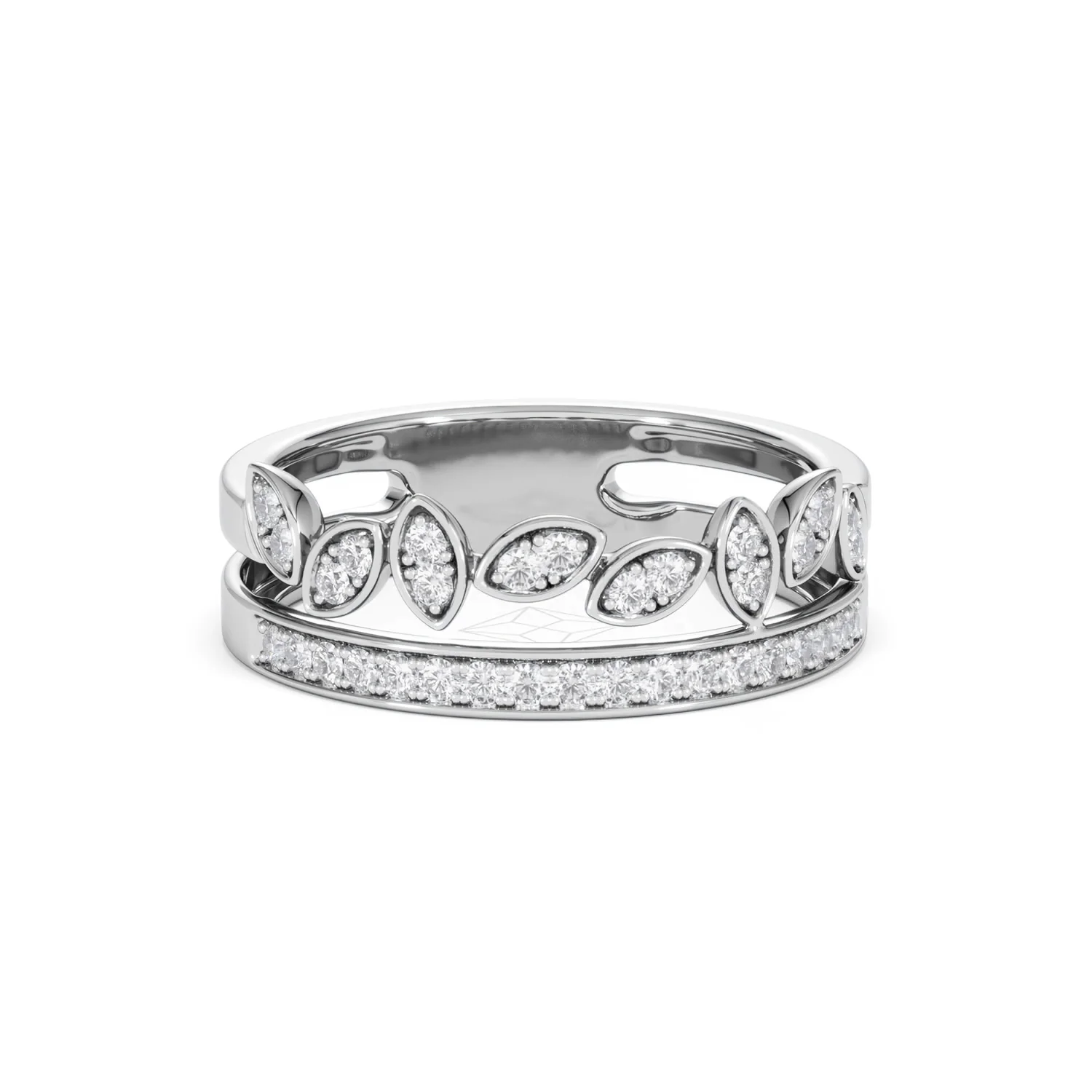 Interlocking Marquise Stacking Lab Diamond Ring 0.25ct in 925 Silver - Image 12