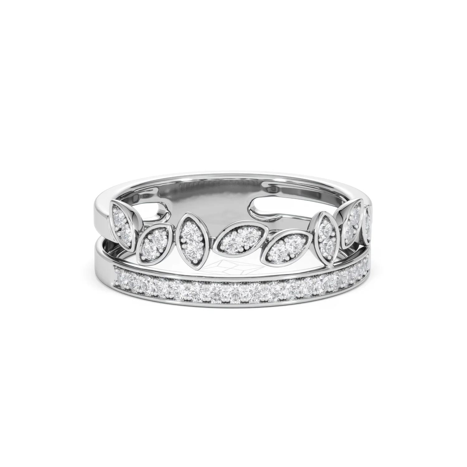 Interlocking Marquise Stacking Lab Diamond Ring 0.25ct in 925 Silver - Image 13