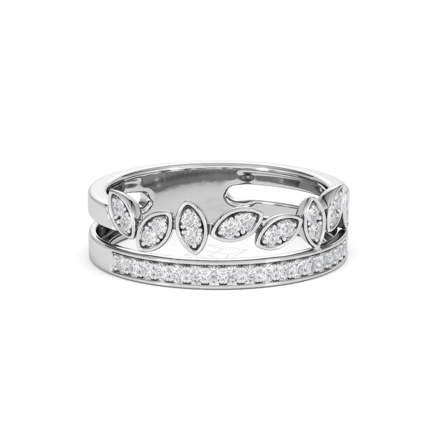 Interlocking Marquise Stacking Lab Diamond Ring 0.25ct in 925 Silver - Image 14