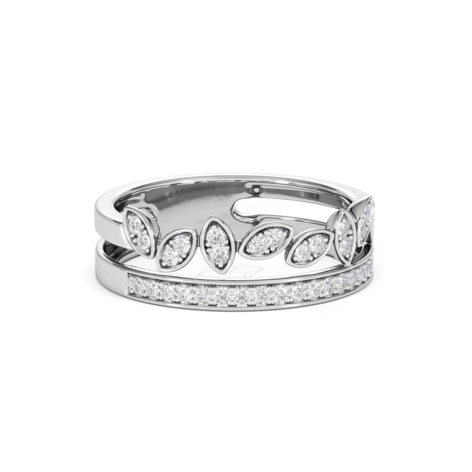 Interlocking Marquise Stacking Lab Diamond Ring 0.25ct in 925 Silver - Image 15
