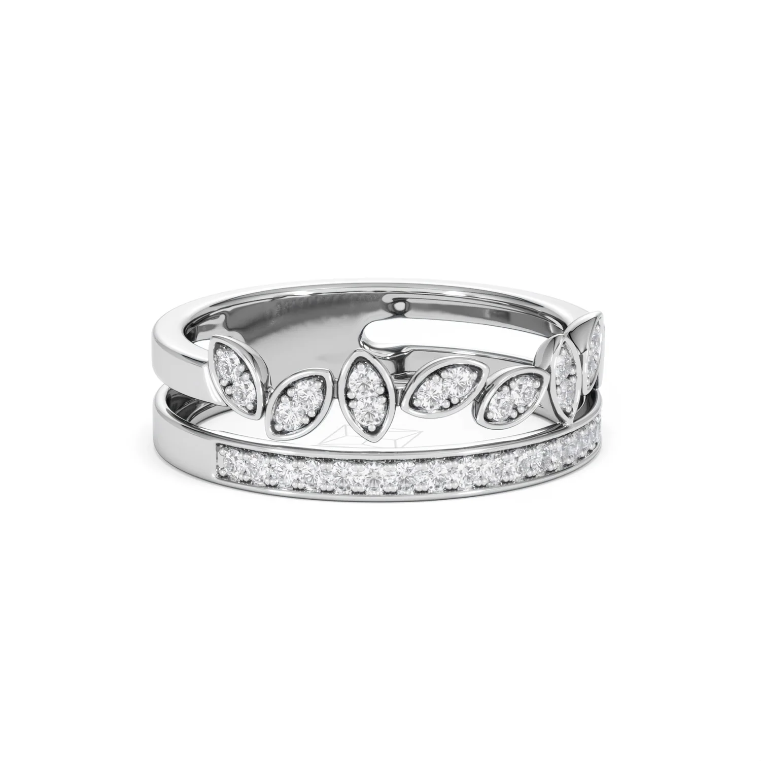 Interlocking Marquise Stacking Lab Diamond Ring 0.25ct in 925 Silver - Image 16